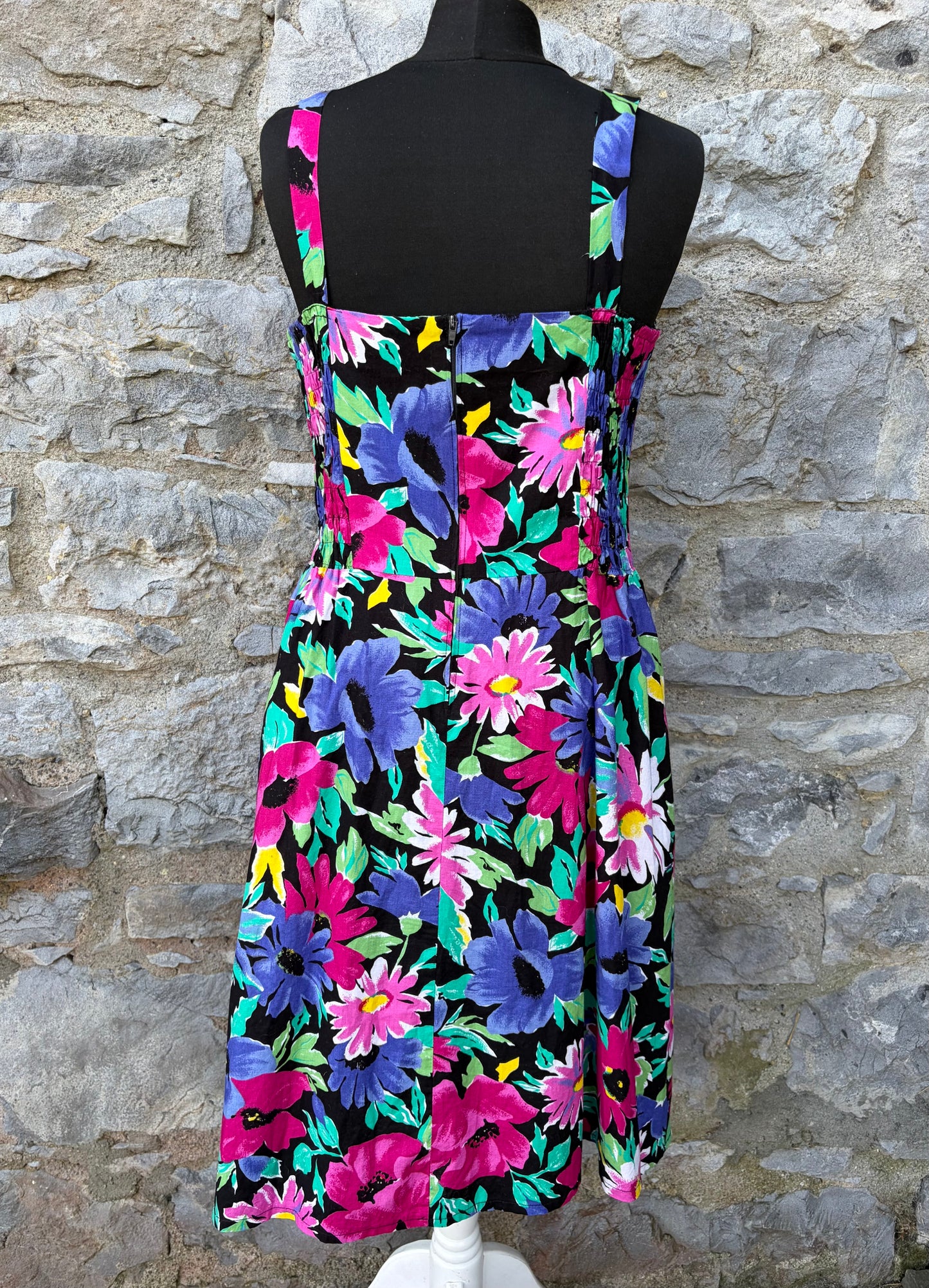 80s colourful floral dress uk 12-14