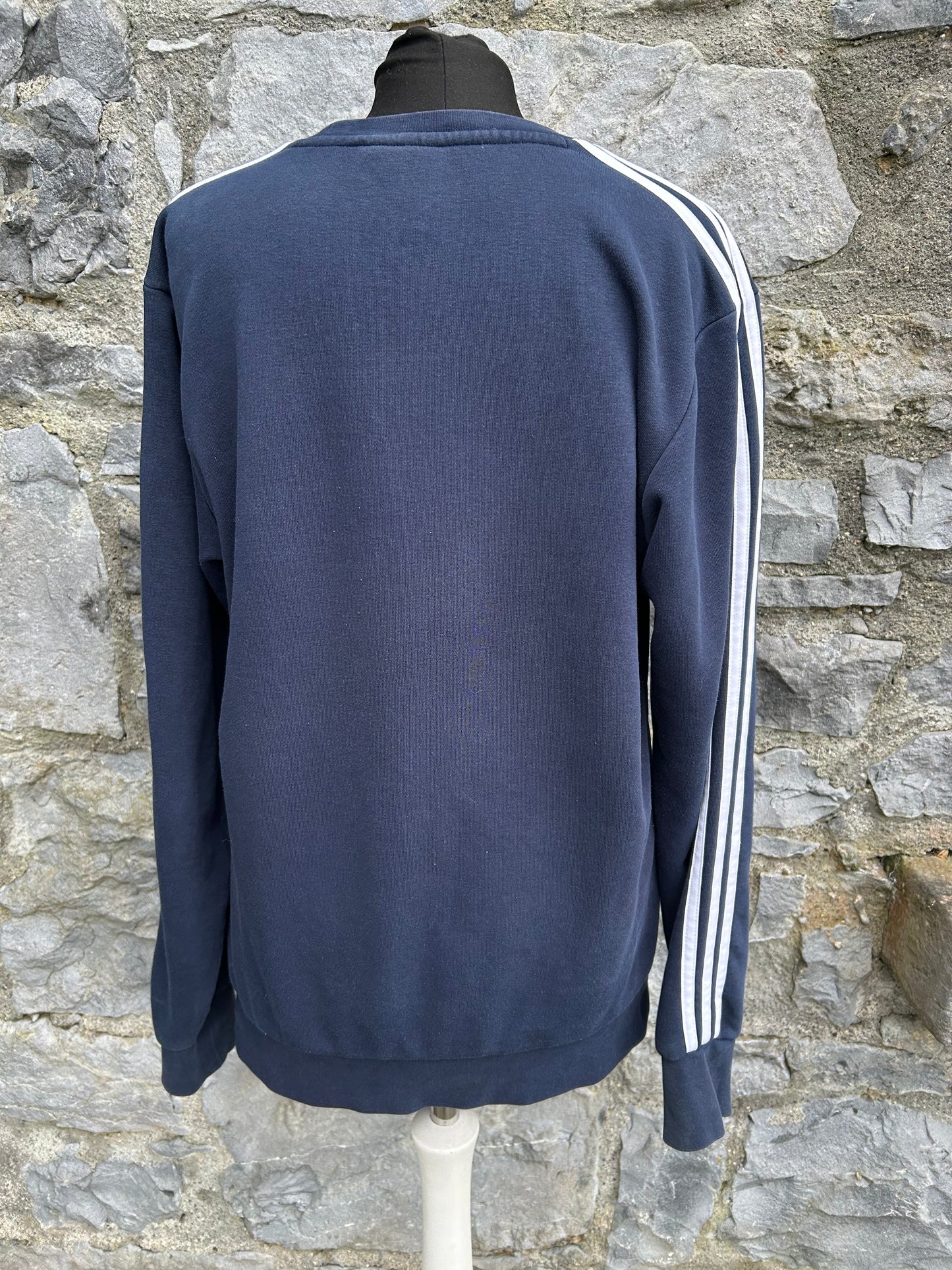 Navy tri stripe sweatshirt Small