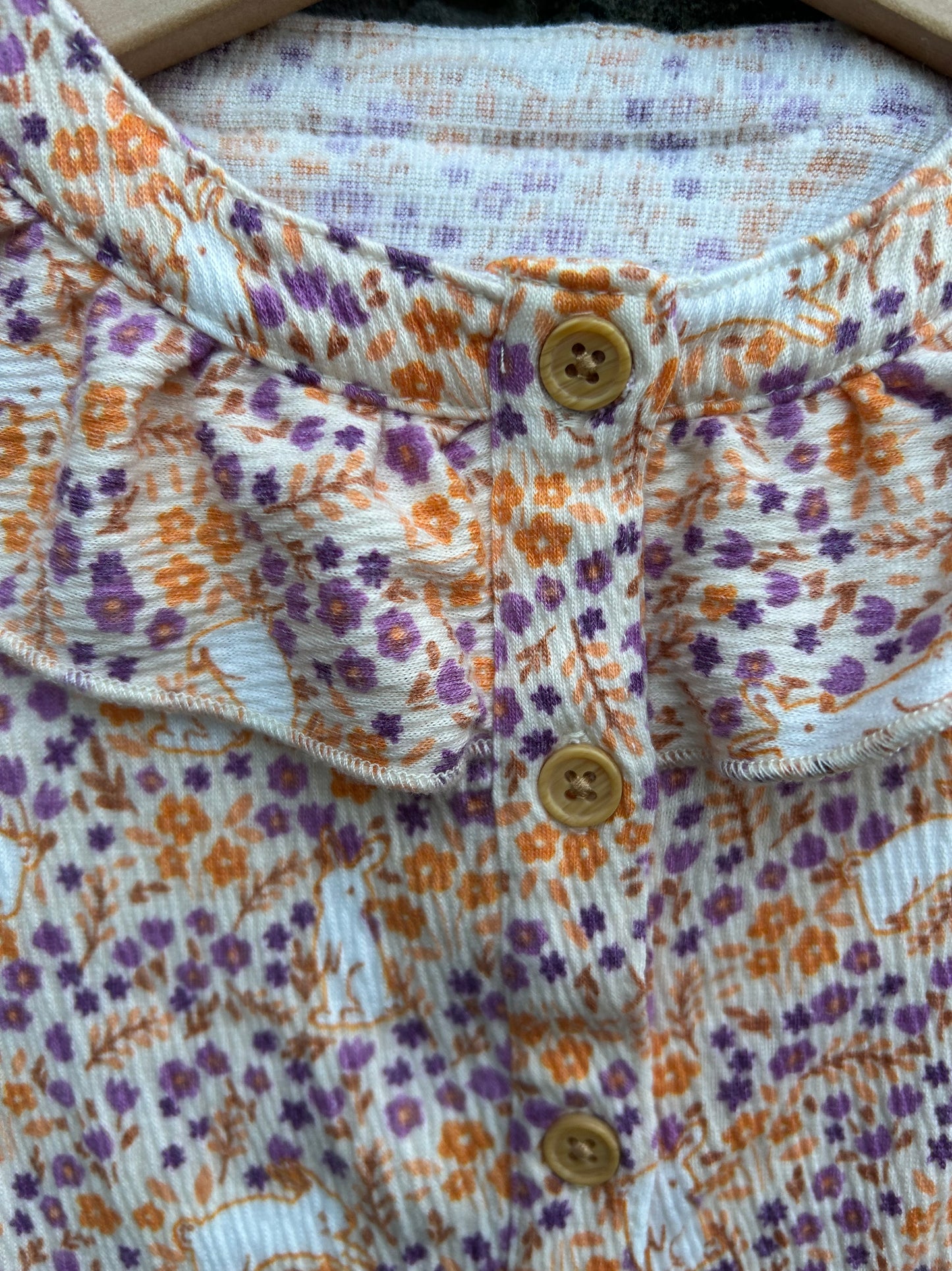Purple&orange bunnies&flowers top 18-24m (86-92cm)