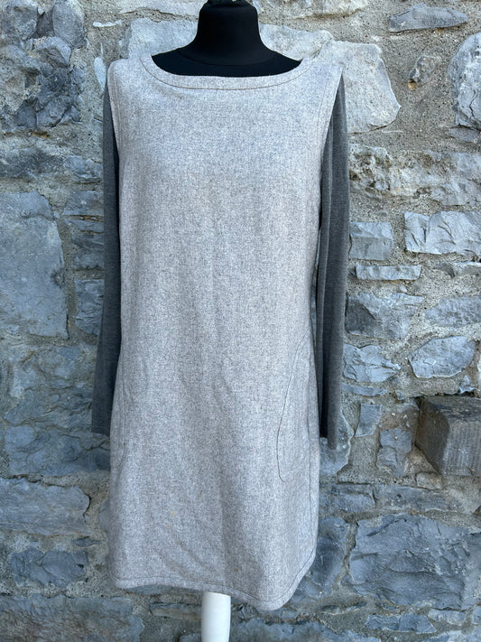 Grey Cotton Blend Ribbed dress uk 12-14