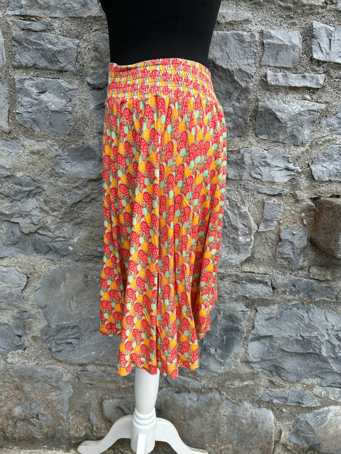 Orange lemon slices skirt uk 10-12