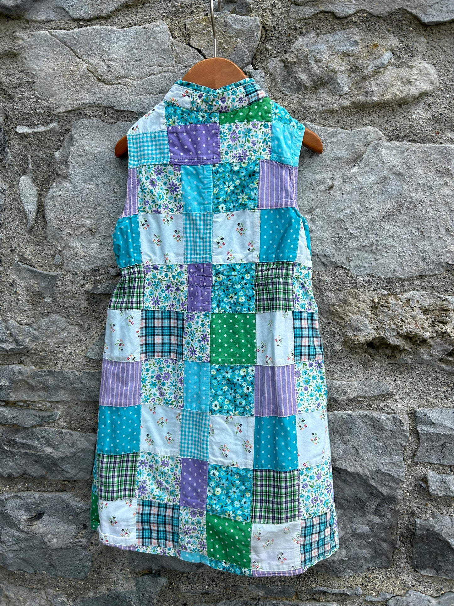 Y2K blue patchwork dress 3-4y (98-104cm)
