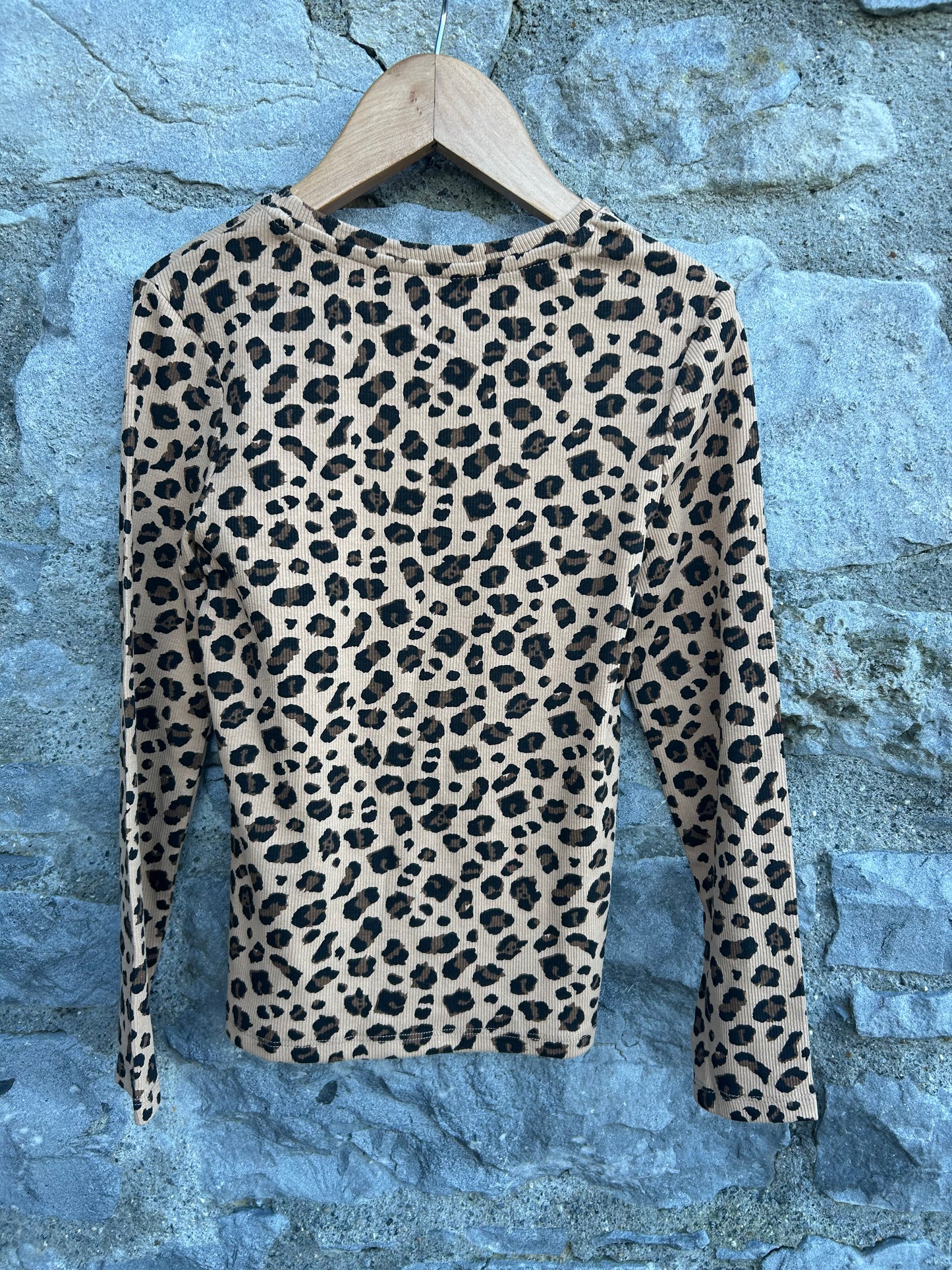 Leopard print ribbed top 8-9y (128-134cm)