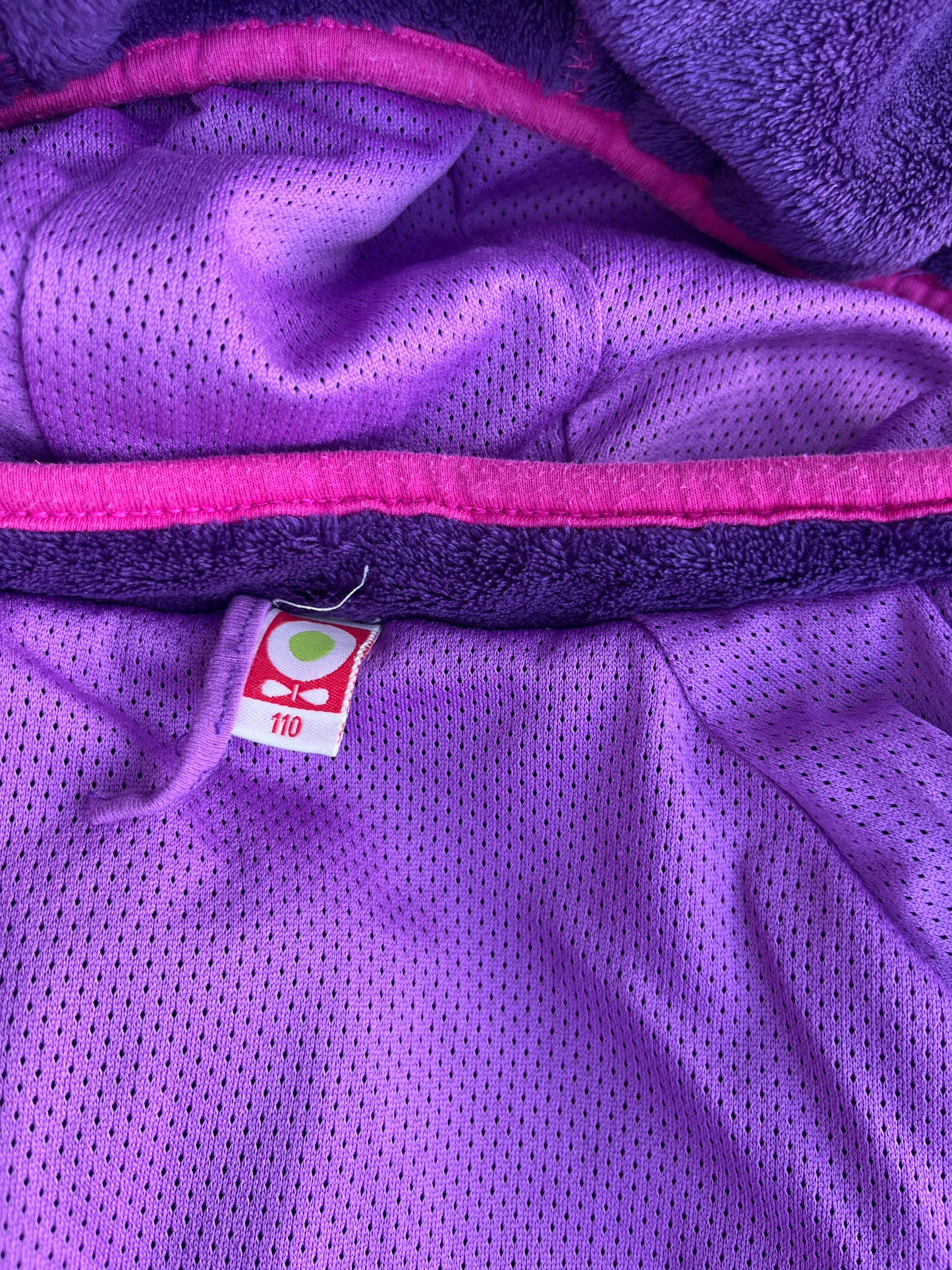 Purple hooded fleece 4y (104cm)