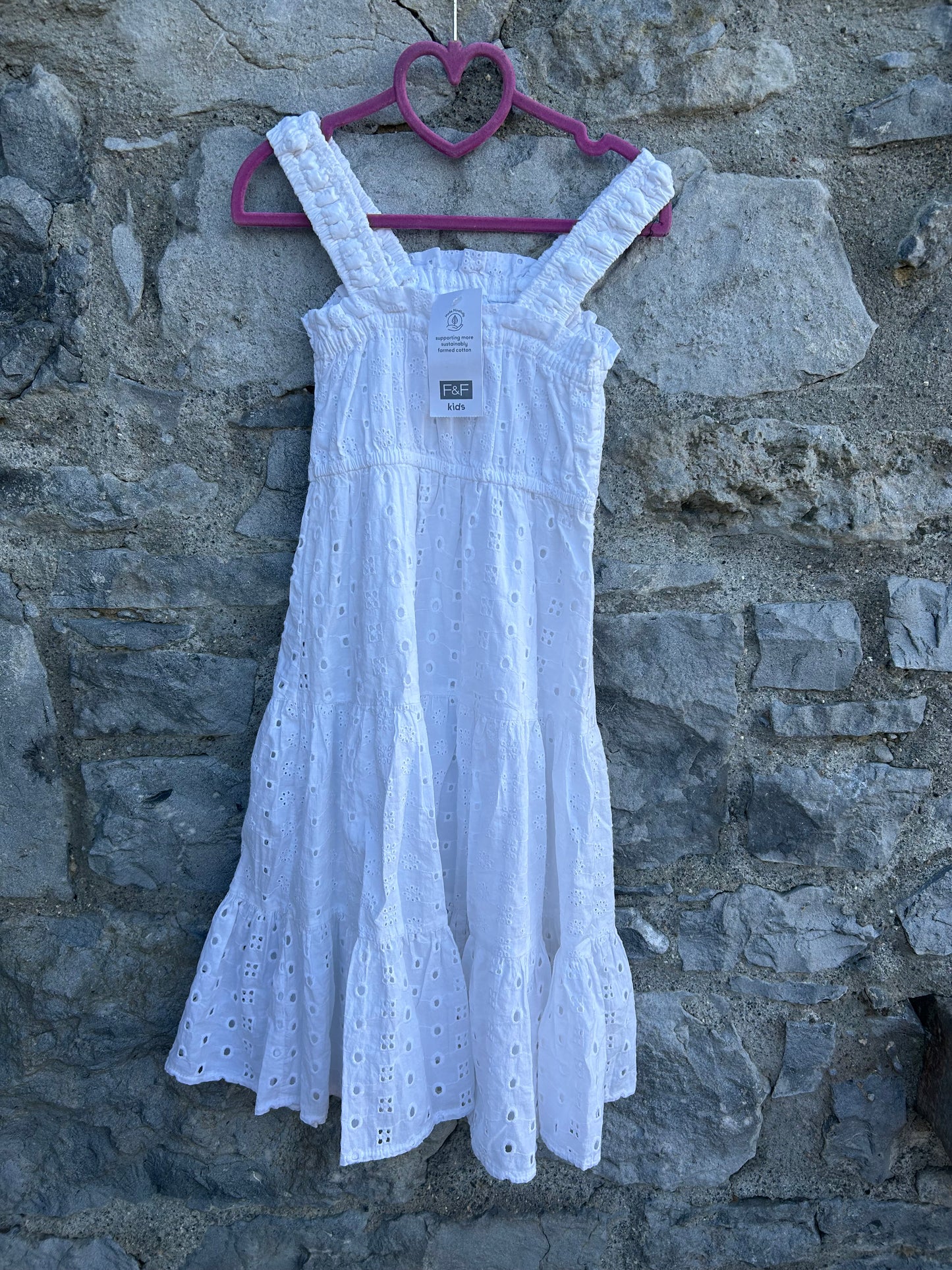White tiered dress 6-7y (116-122cm)