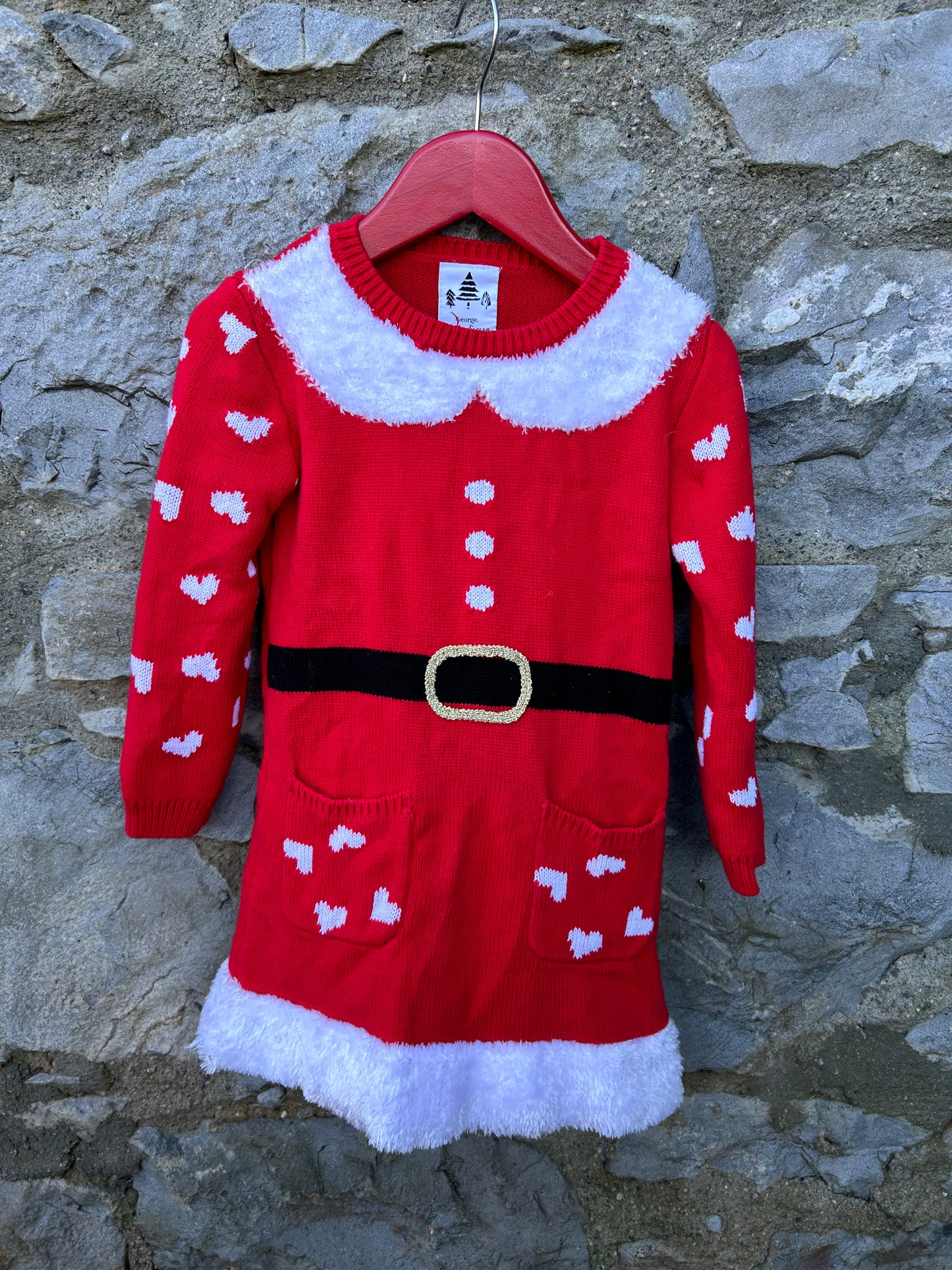 Santa knitted dress 2-3y (92-98cm)