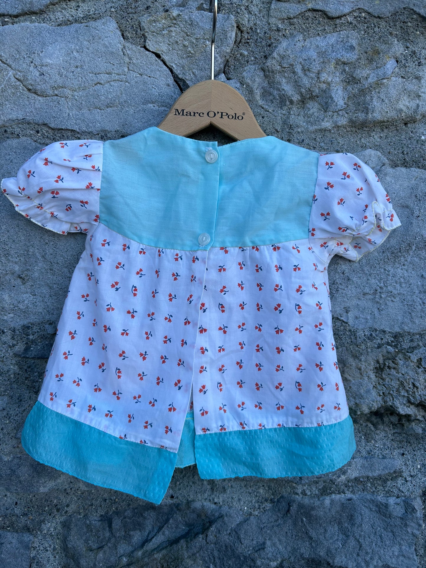 80s small flowers&patches dress 3-6m (62-68cm)