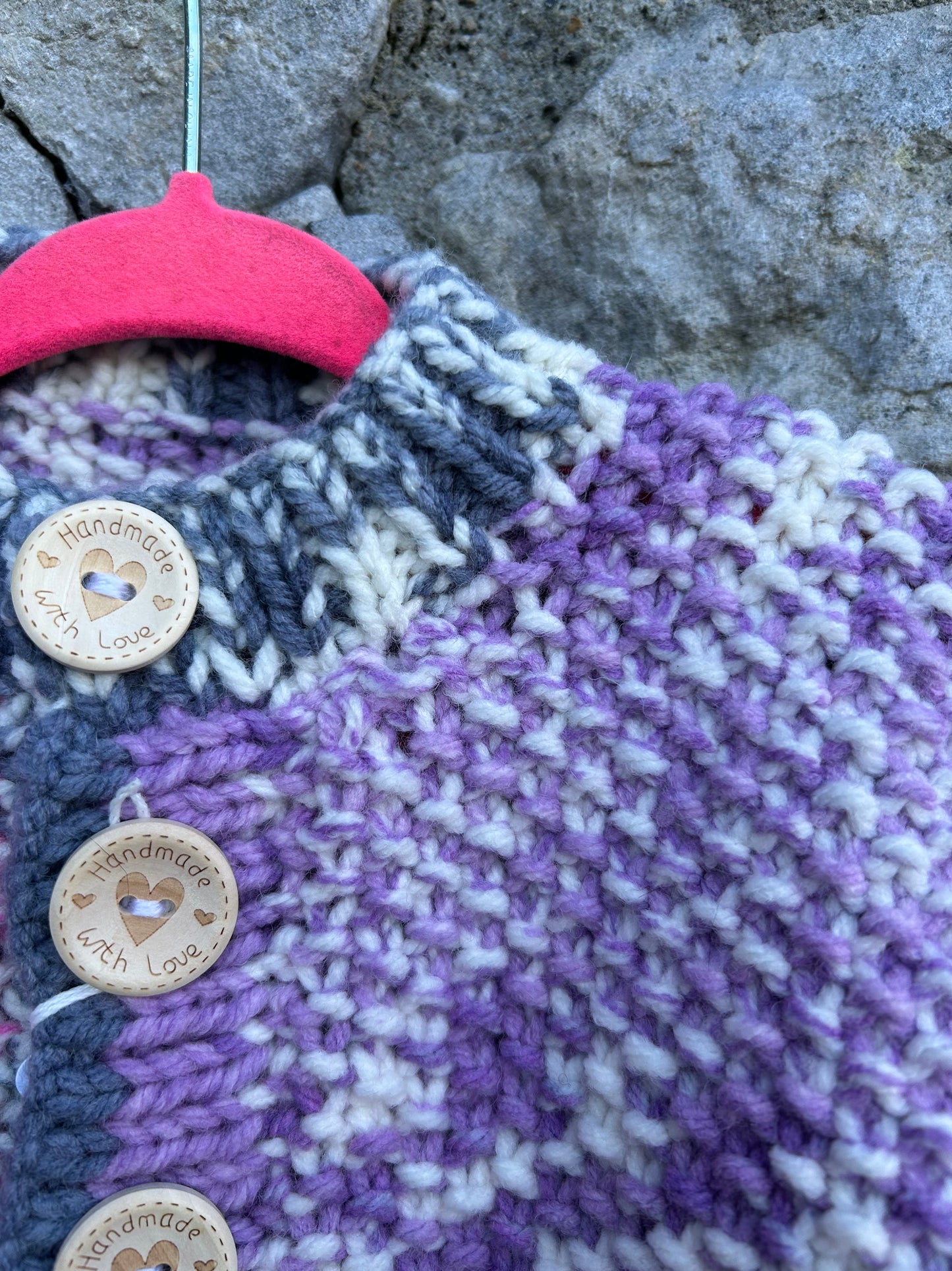 Pink&purple melange cardigan 2-3y (92-98cm)