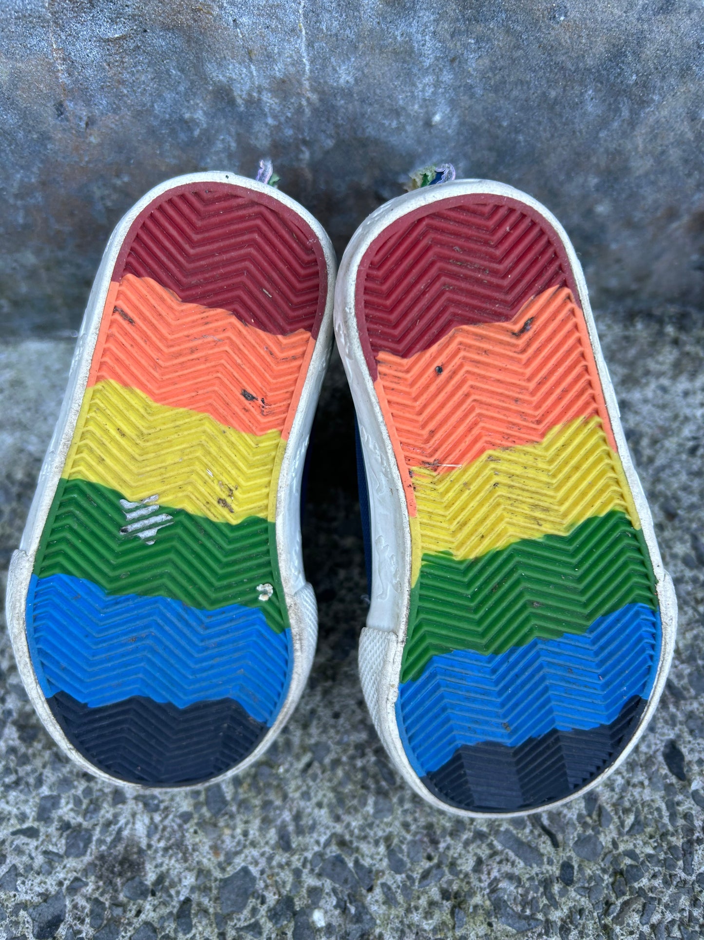 Rainbow spikes navy hi top trainers uk 4 (eu 20.5)