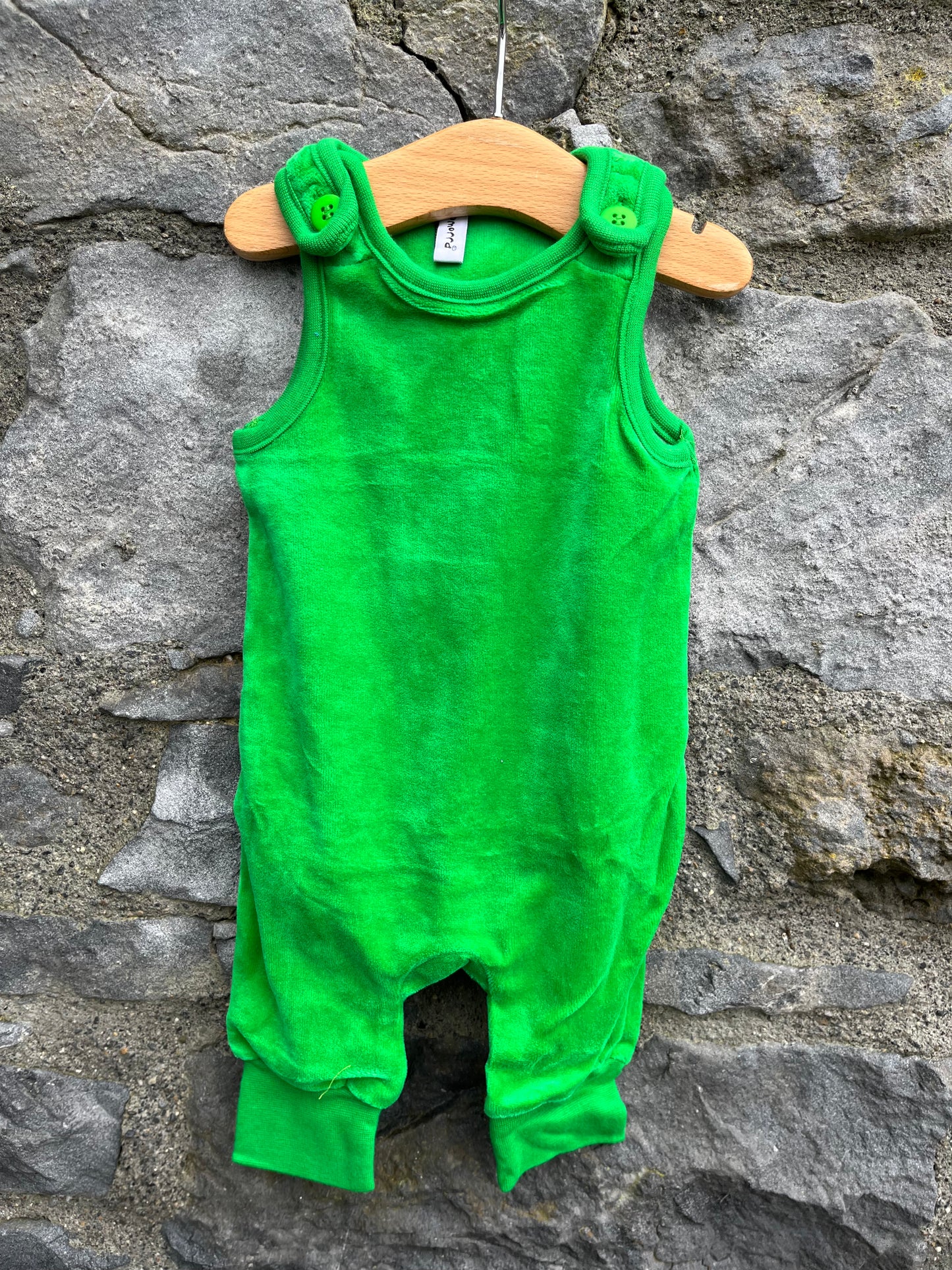 Green dungarees 0-1m (50-56cm)