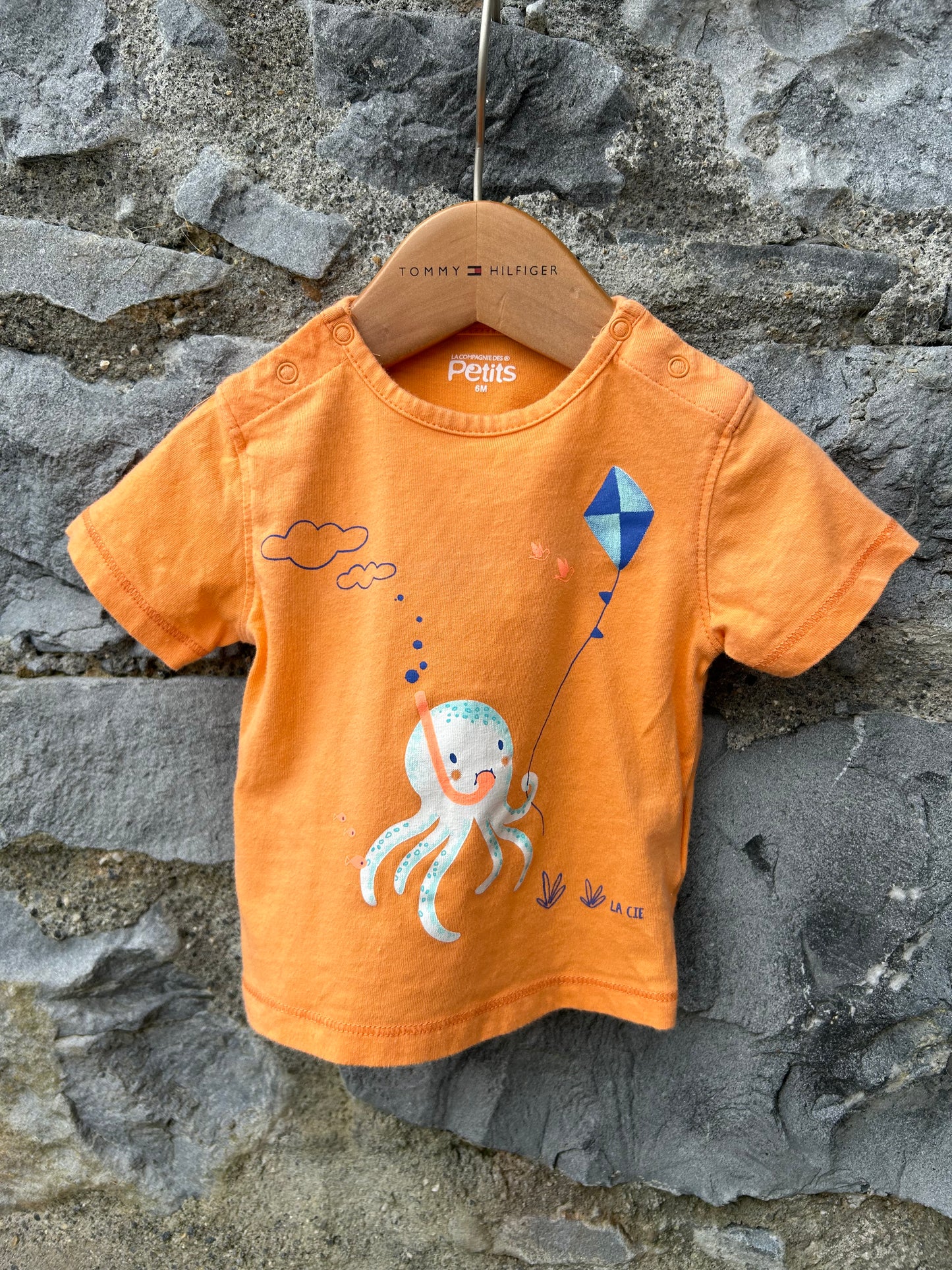 Orange octopus T-shirt 3-6m (62-68cm)
