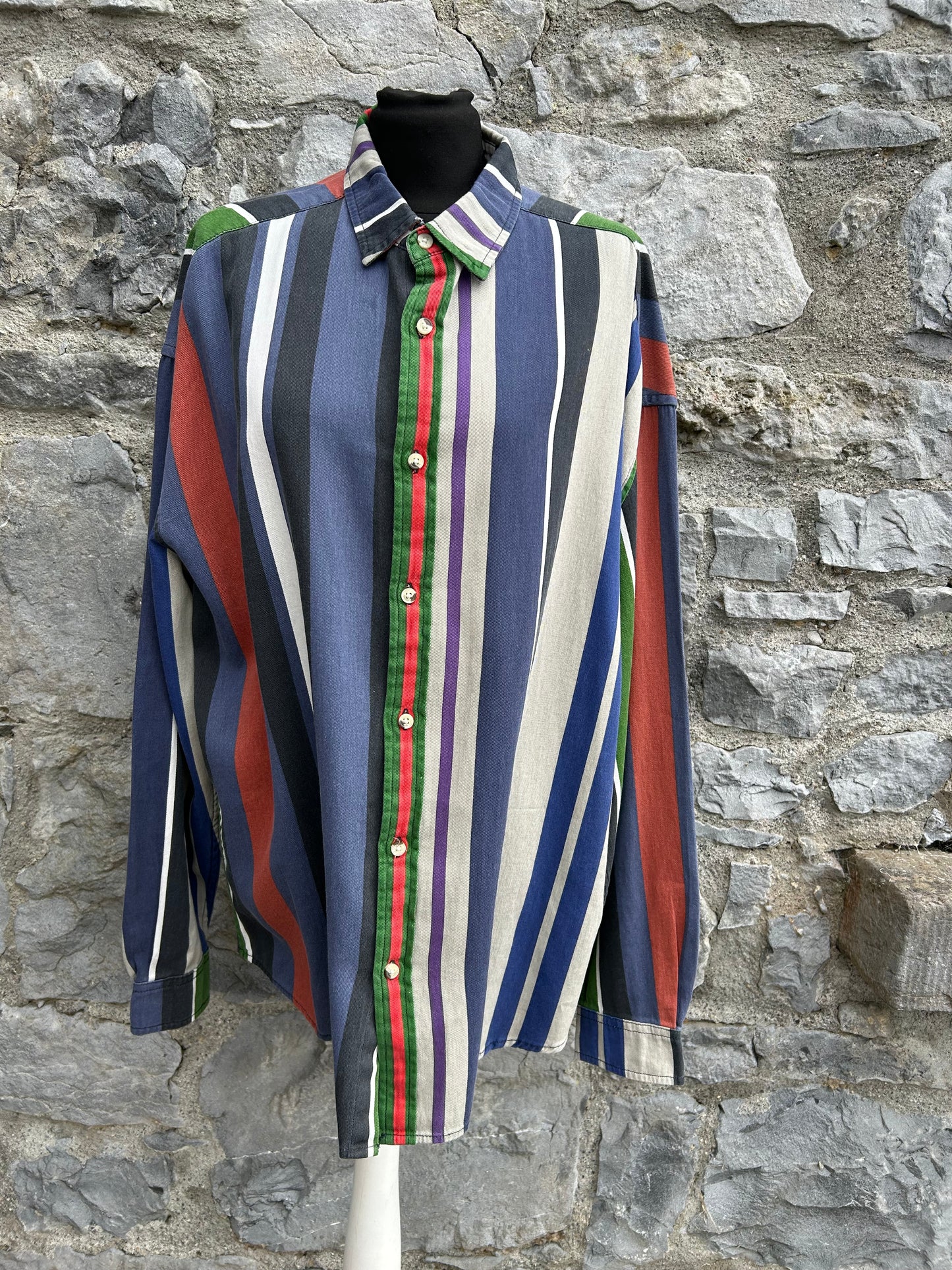 Colourful stripy shirt XL