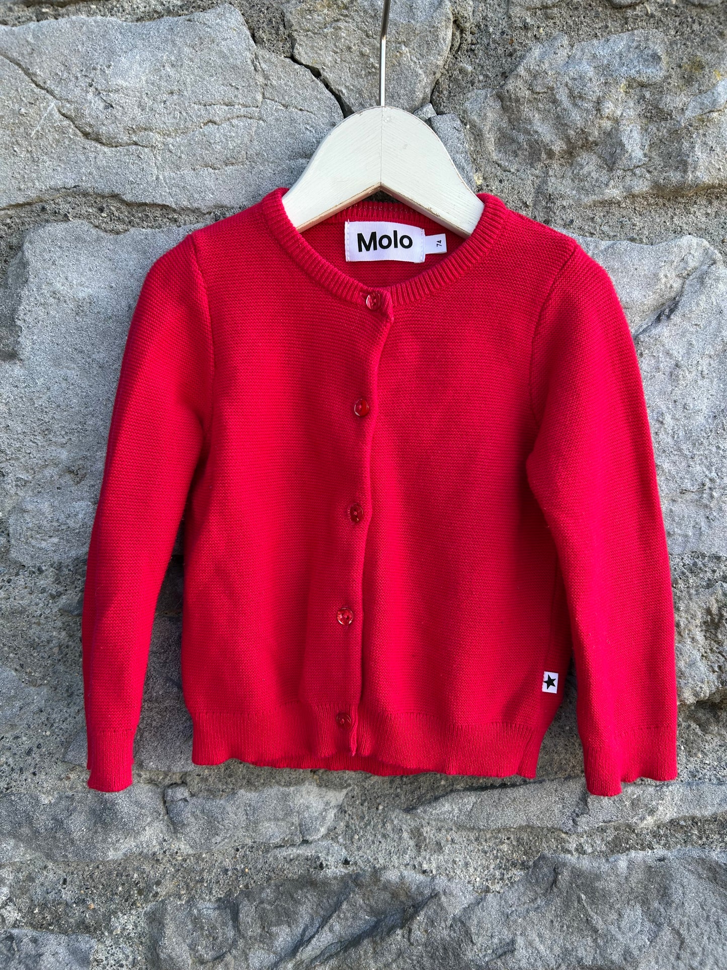 Red cardigan 9m (74cm)