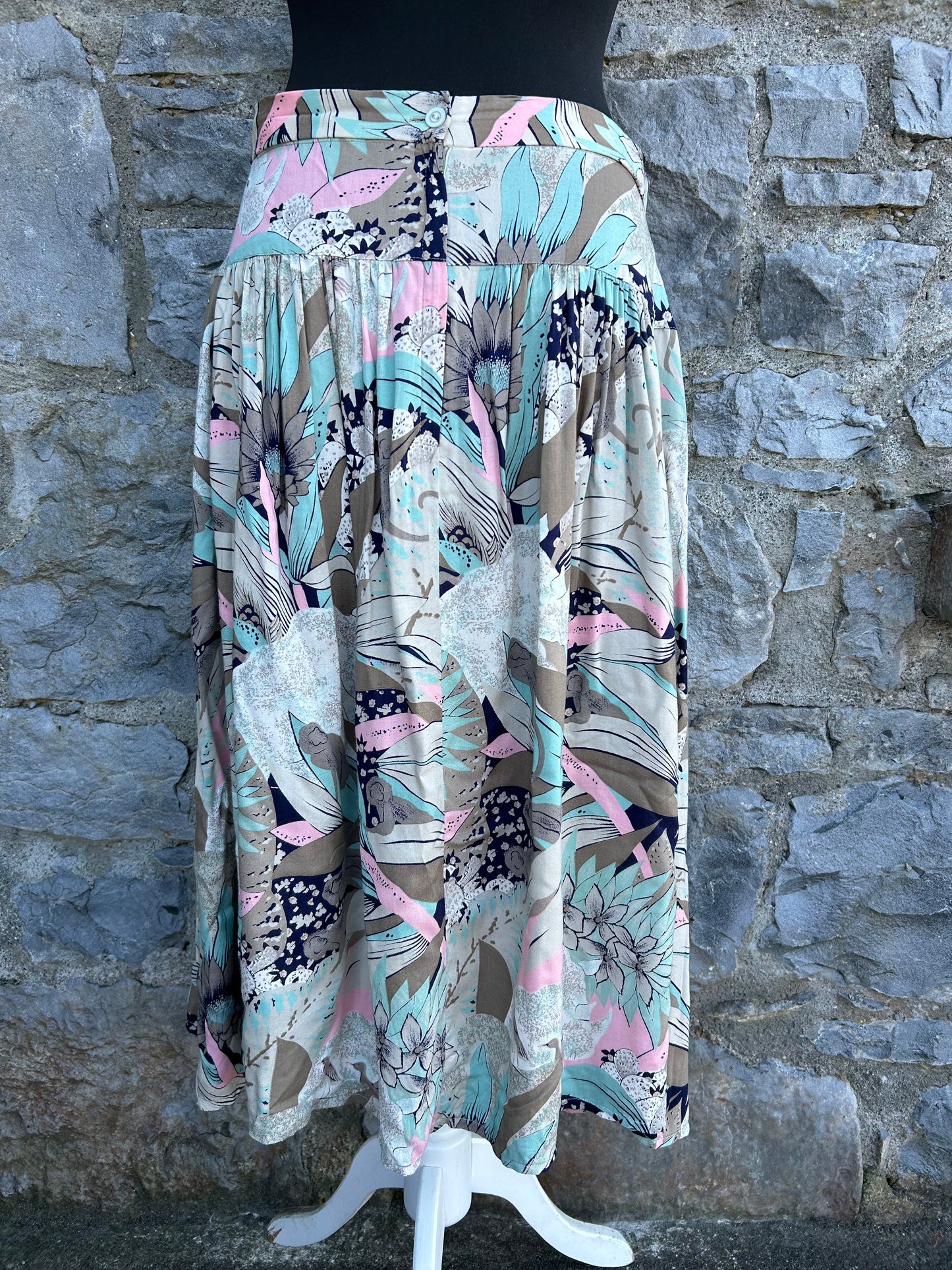 80s pastel floral skirt uk 12