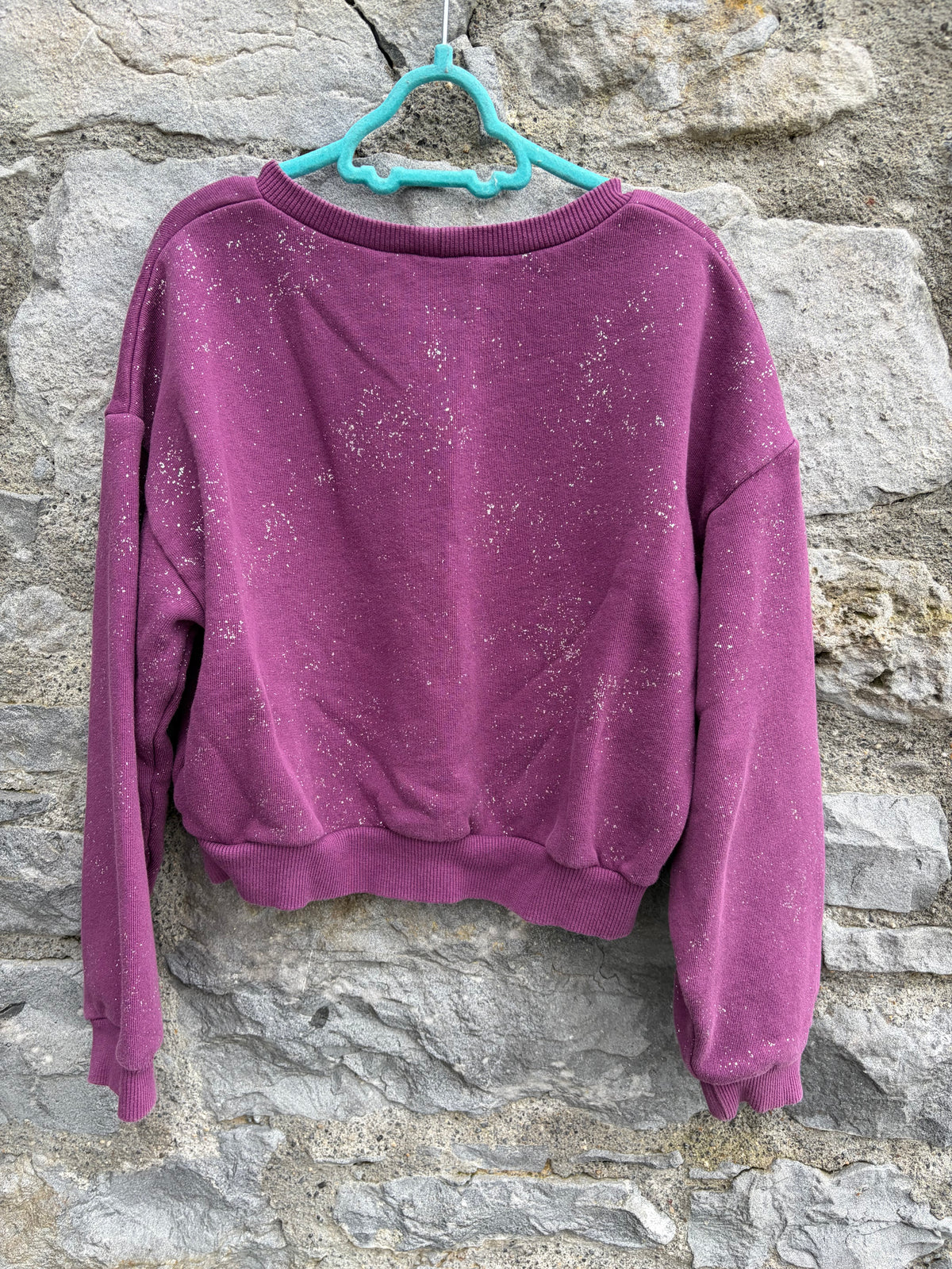 Purple glitter sweatshirt 8-9y (128-134cm)