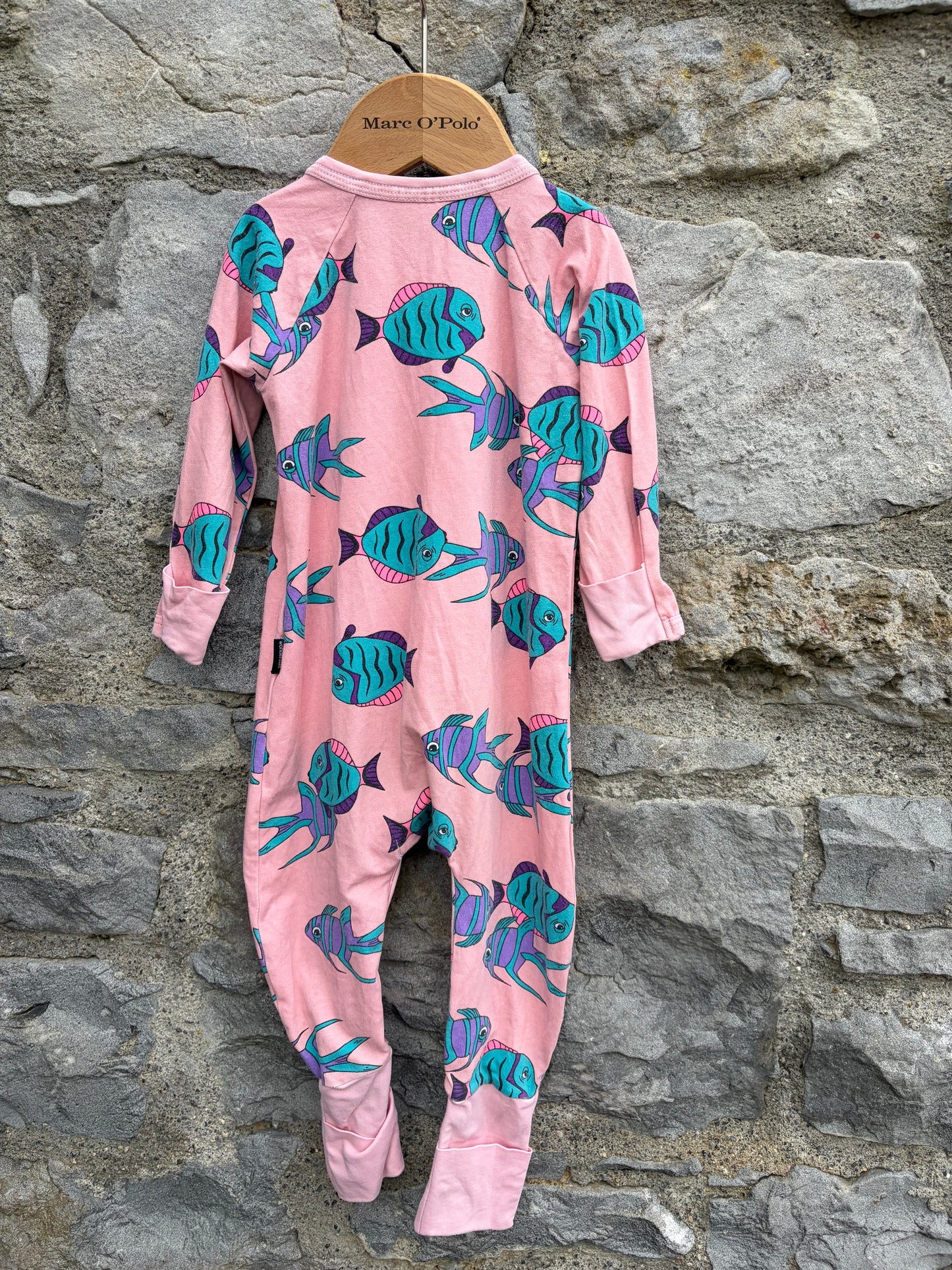 Fish pink onesie 9-12m (74-80cm)