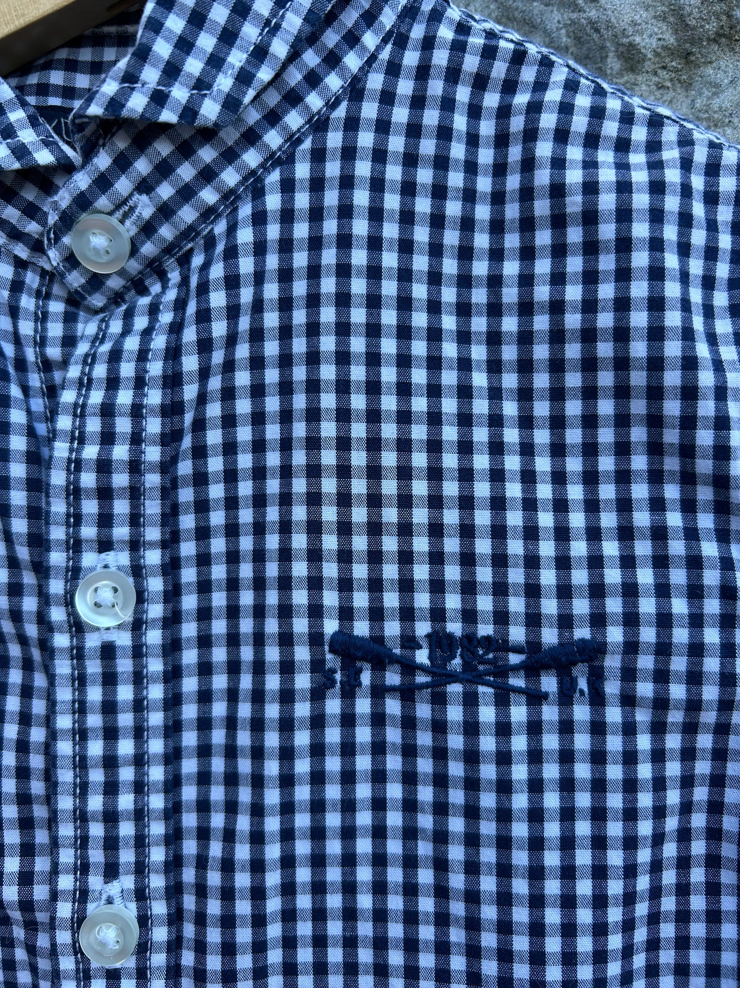 Navy gingham shirt 4-5y (104-110cm)
