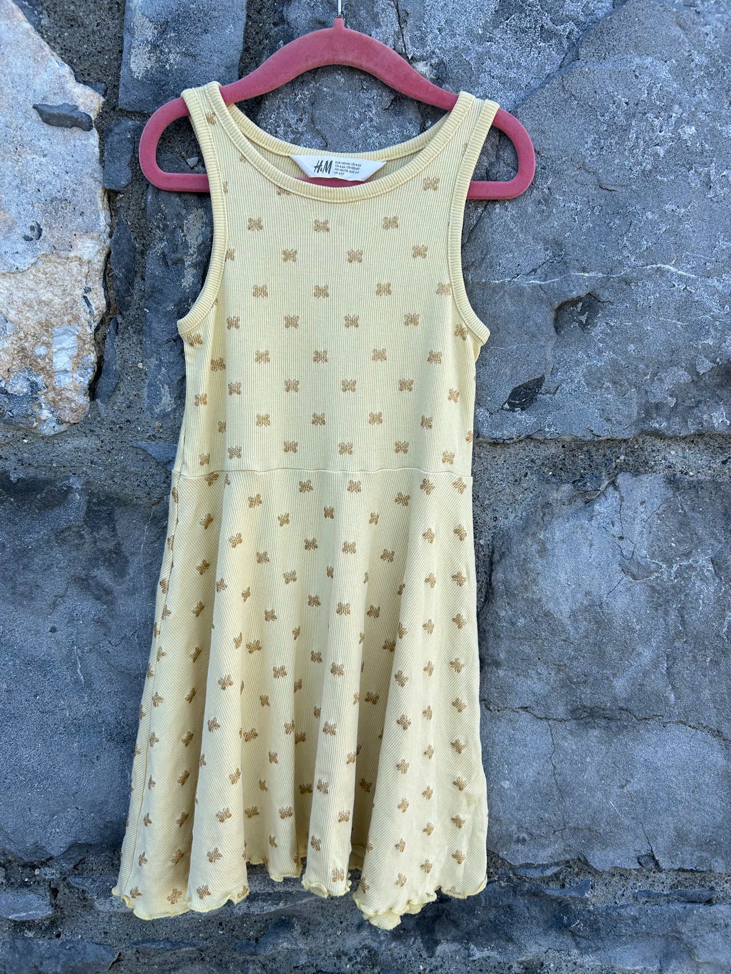 Glitter butterflies yellow dress 5-6y (110-116cm)