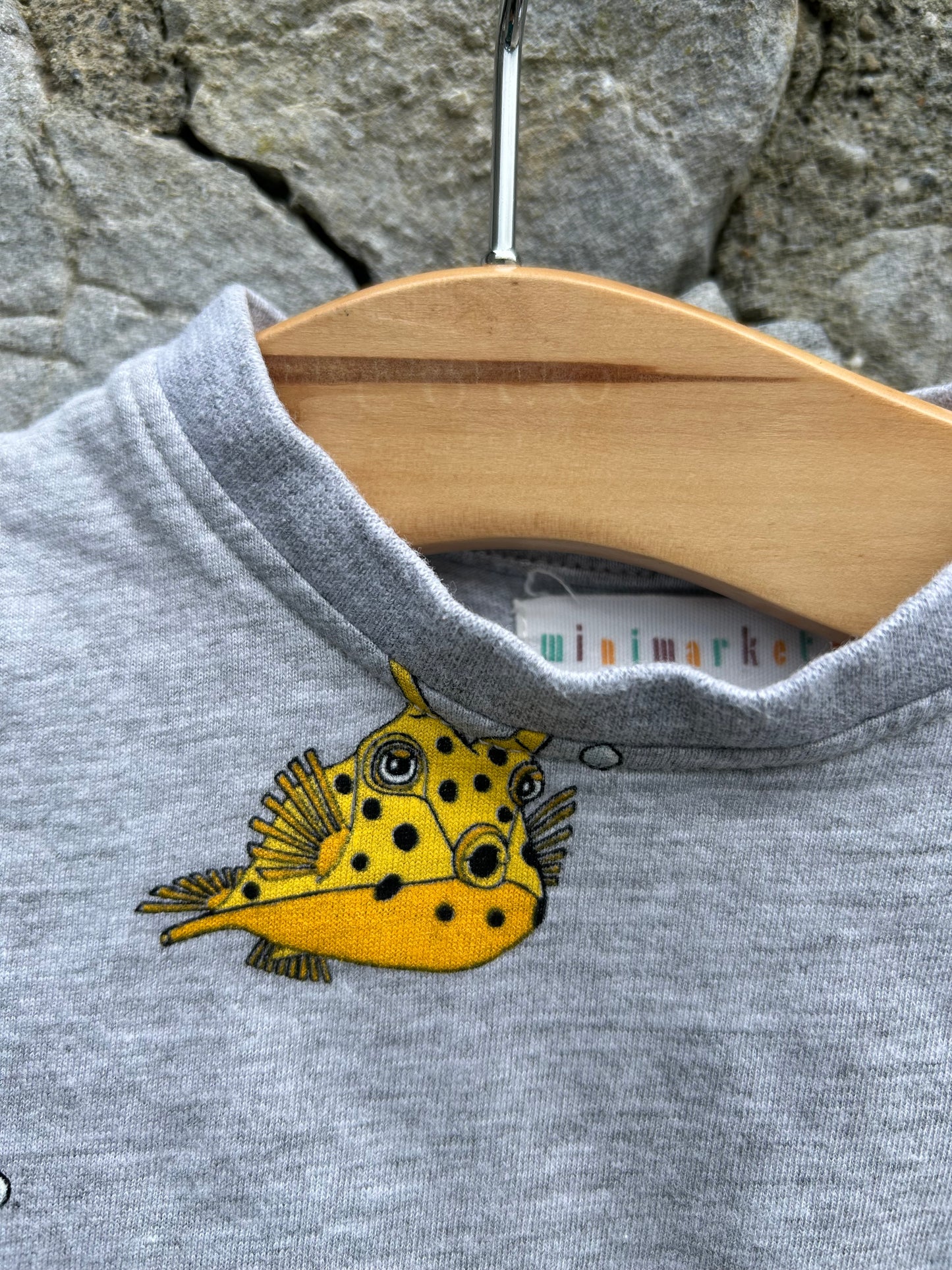 Fish grey T-shirt 3-6m (62-68cm)