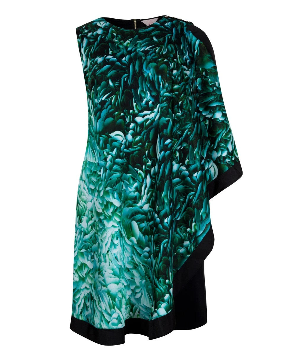 Patra Green / Black Rozette print tunic dress uk 8-10