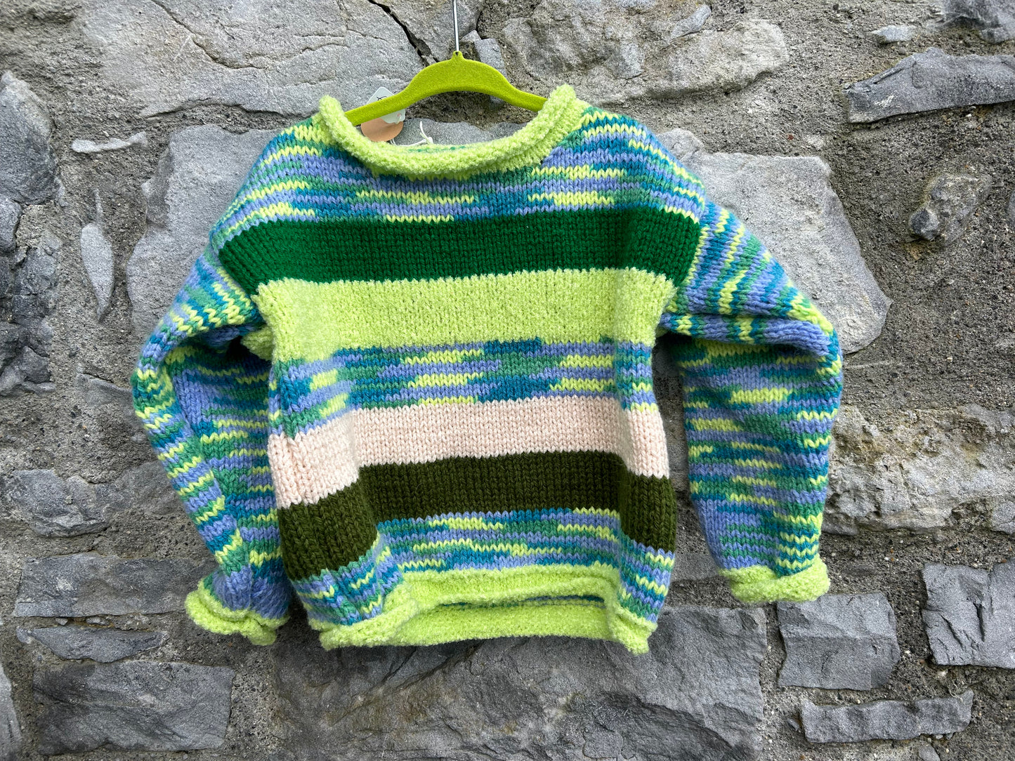 Stripy green jumper 2-3y (92-98cm)