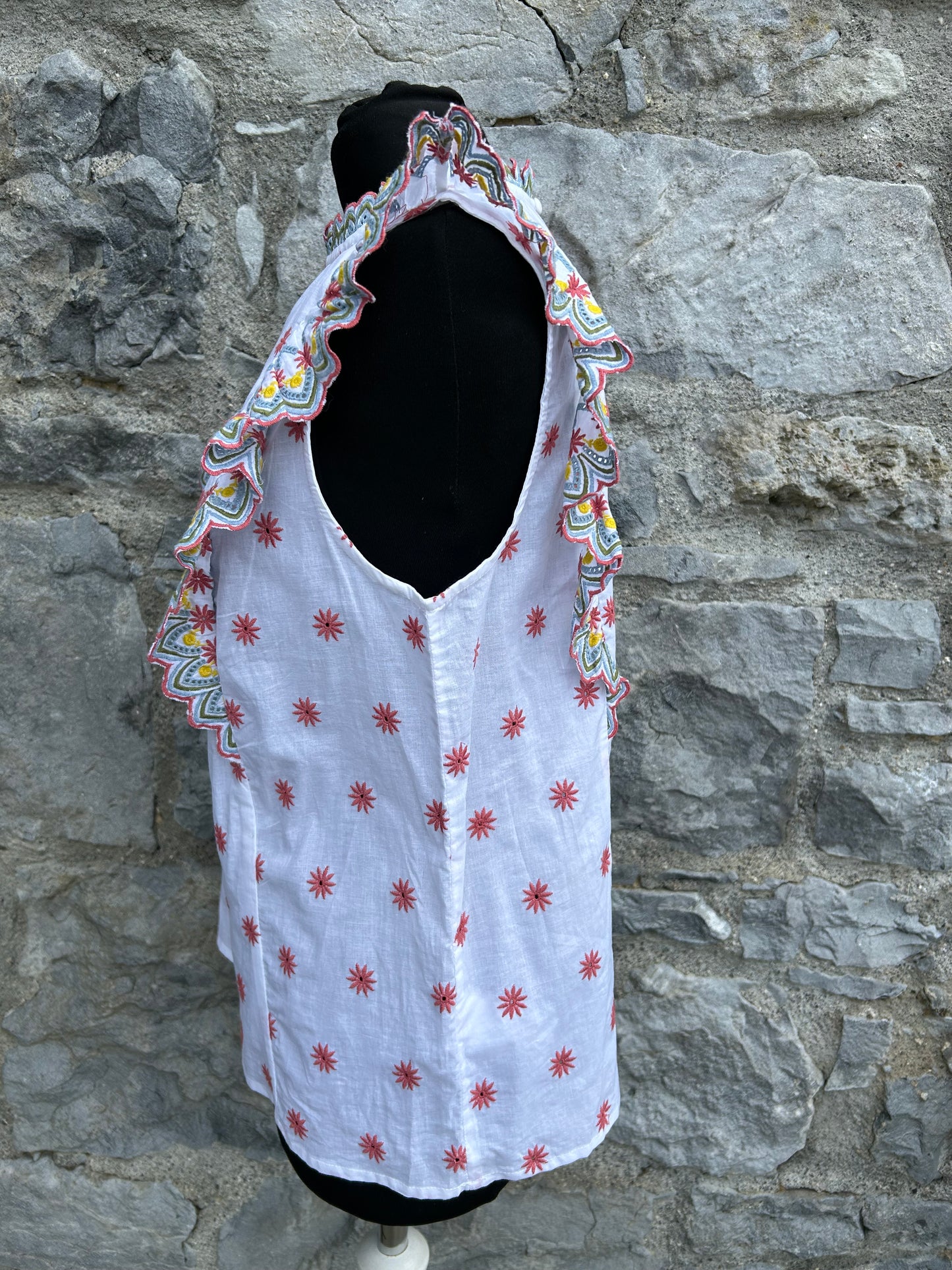 Nina Sleeveless Broderie Top uk 12