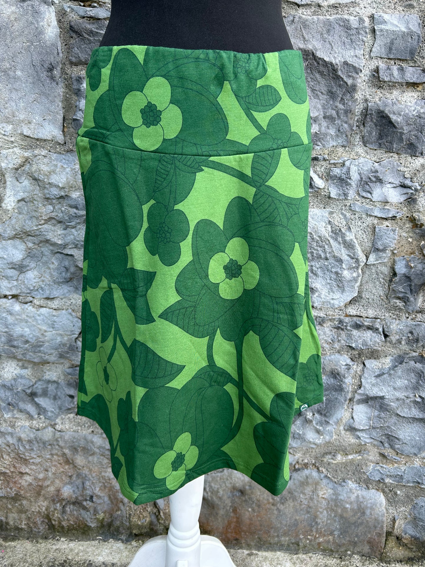 Green floral skirt uk 10