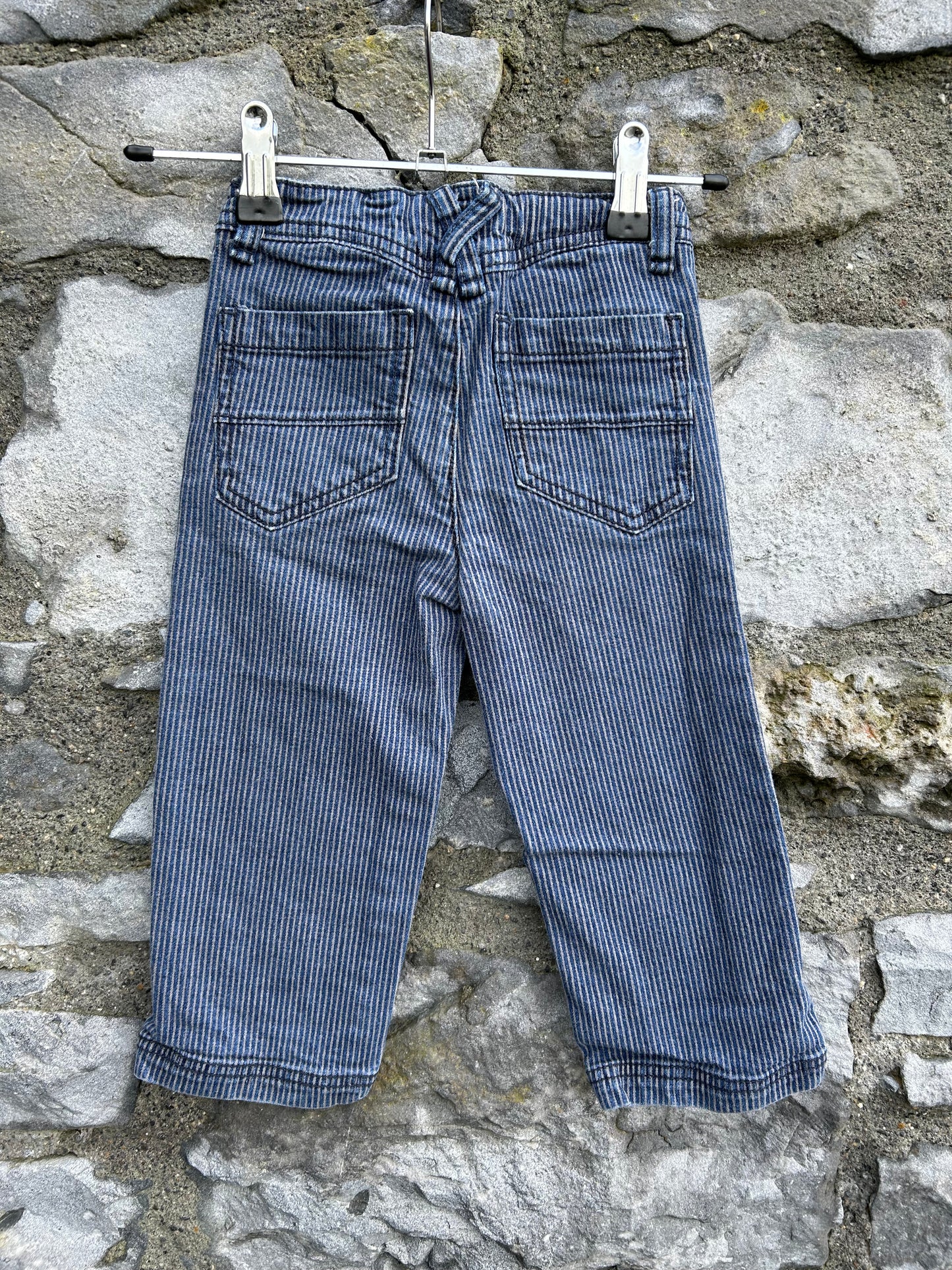 Y2K blue stripy jeans 12m (80cm)