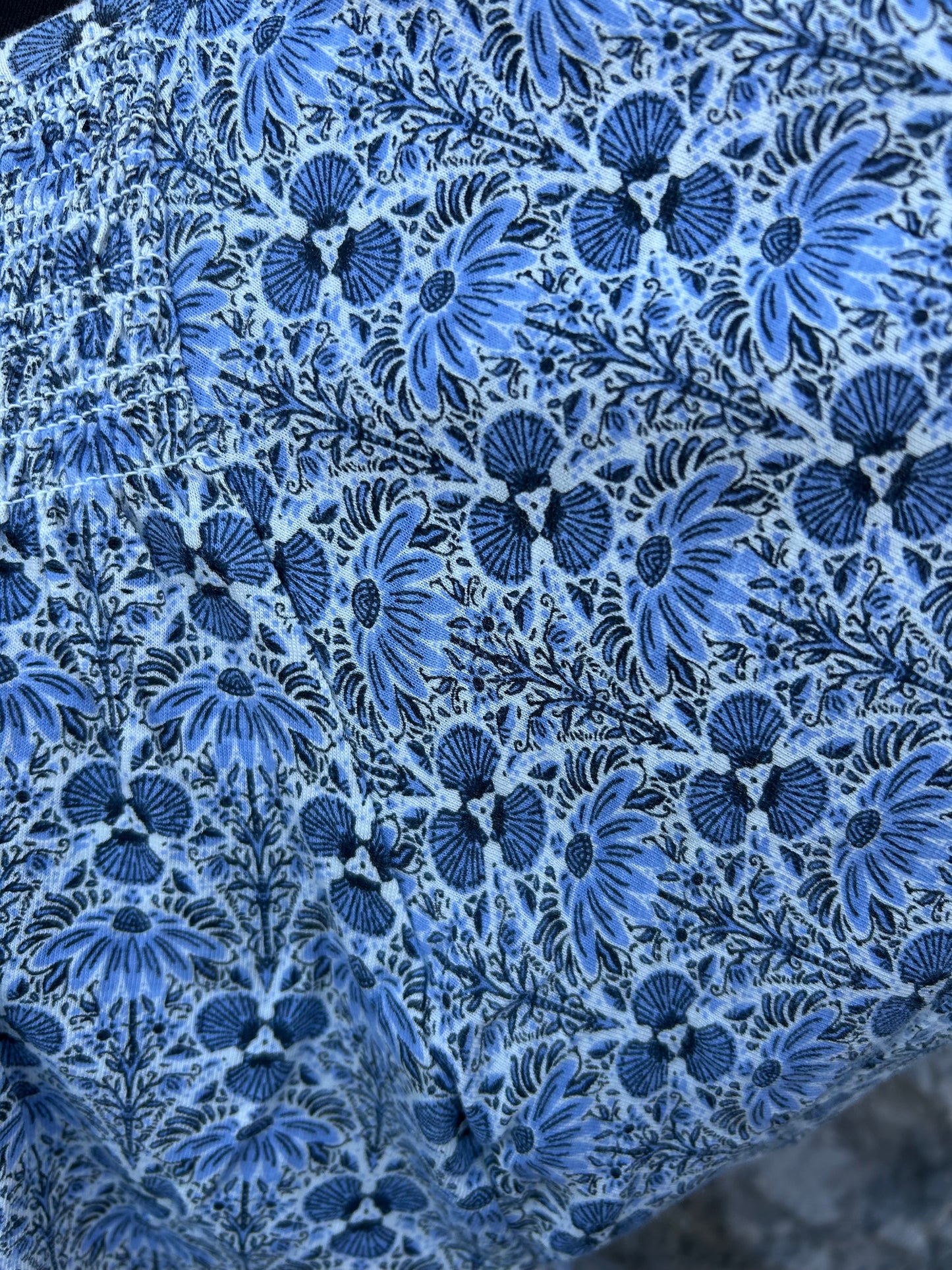 Blue patterned top uk 18