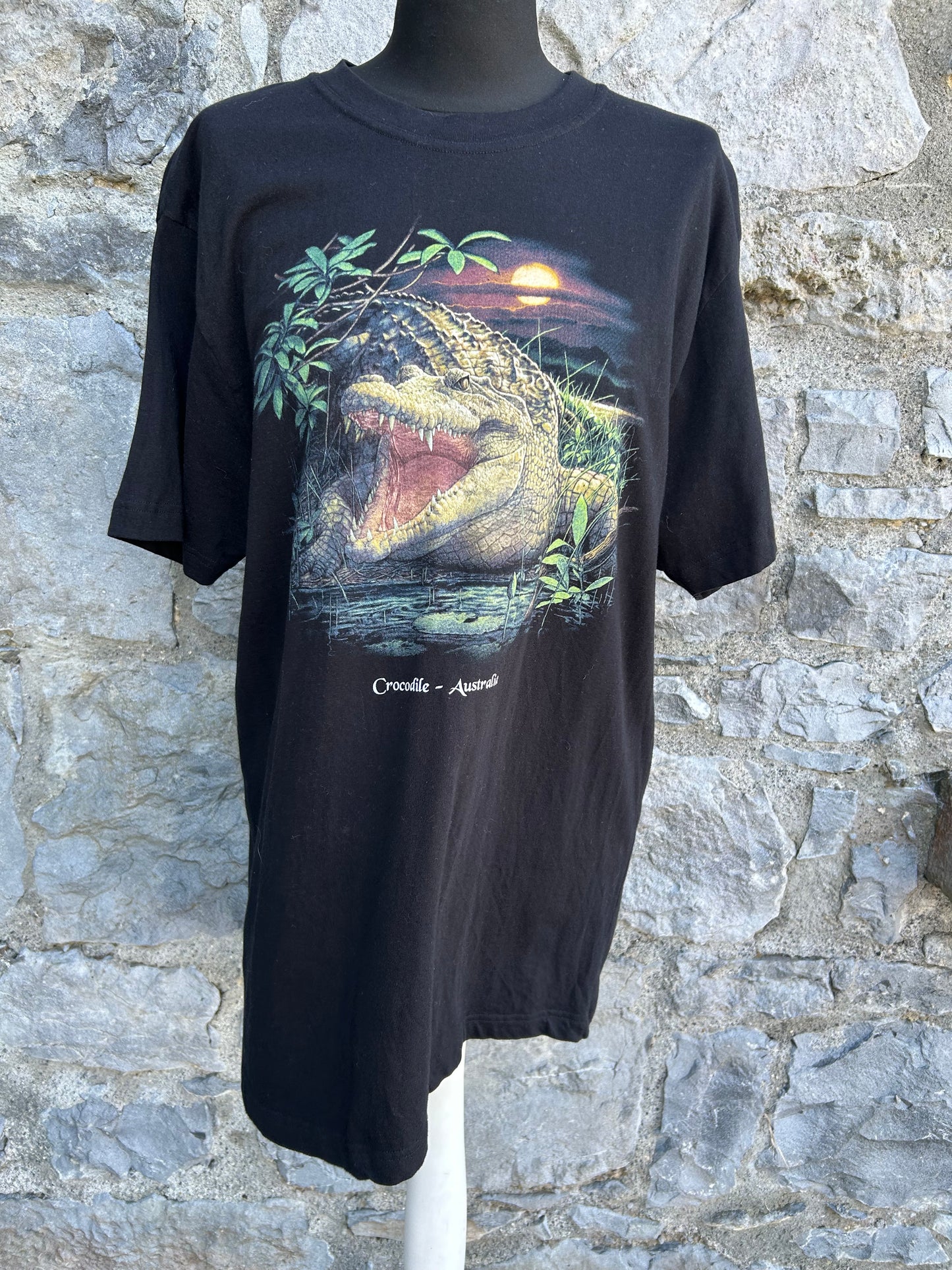 90s crocodile charcoal T-shirt Large