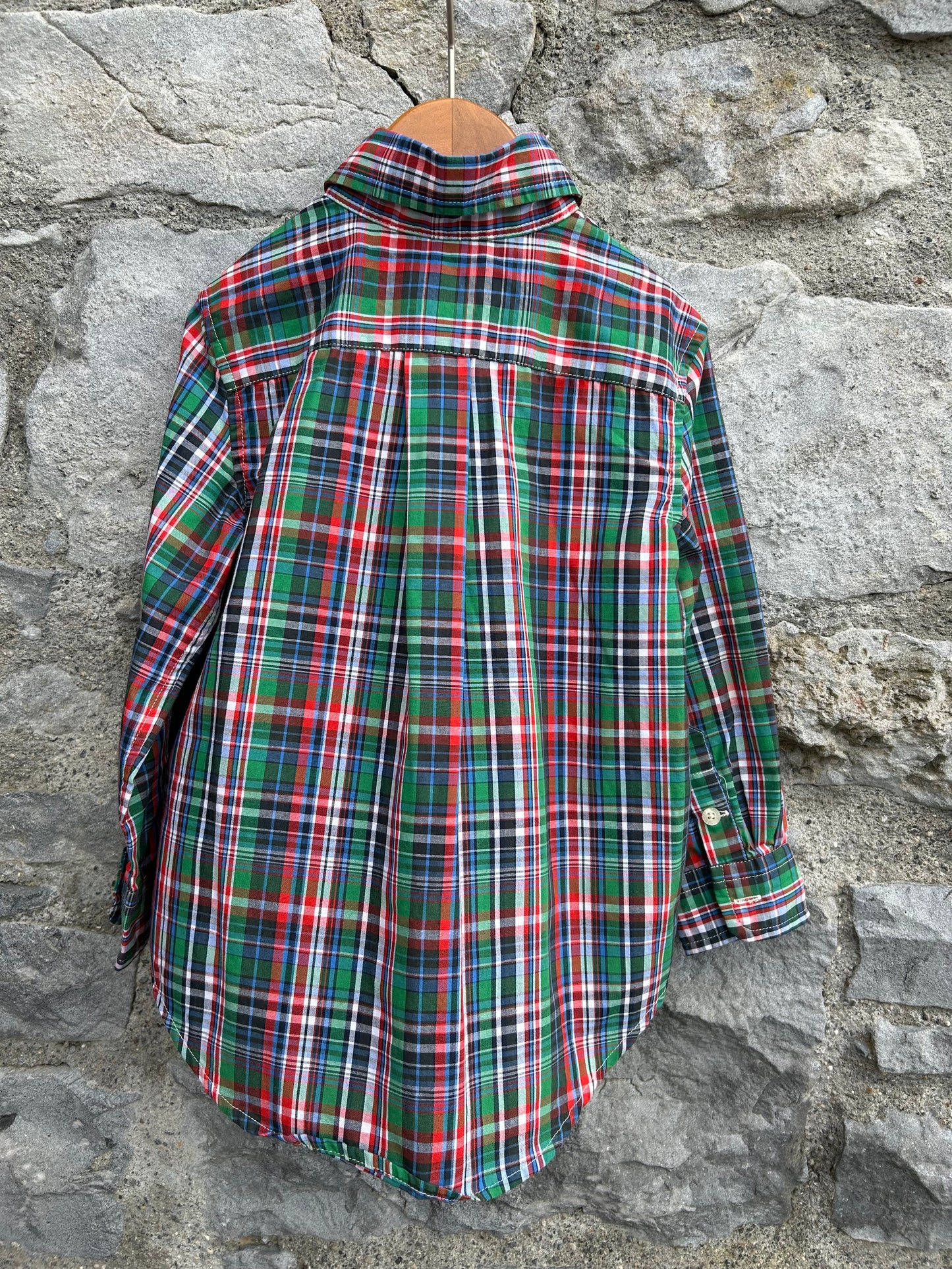 Green&red check shirt 3y (98cm)