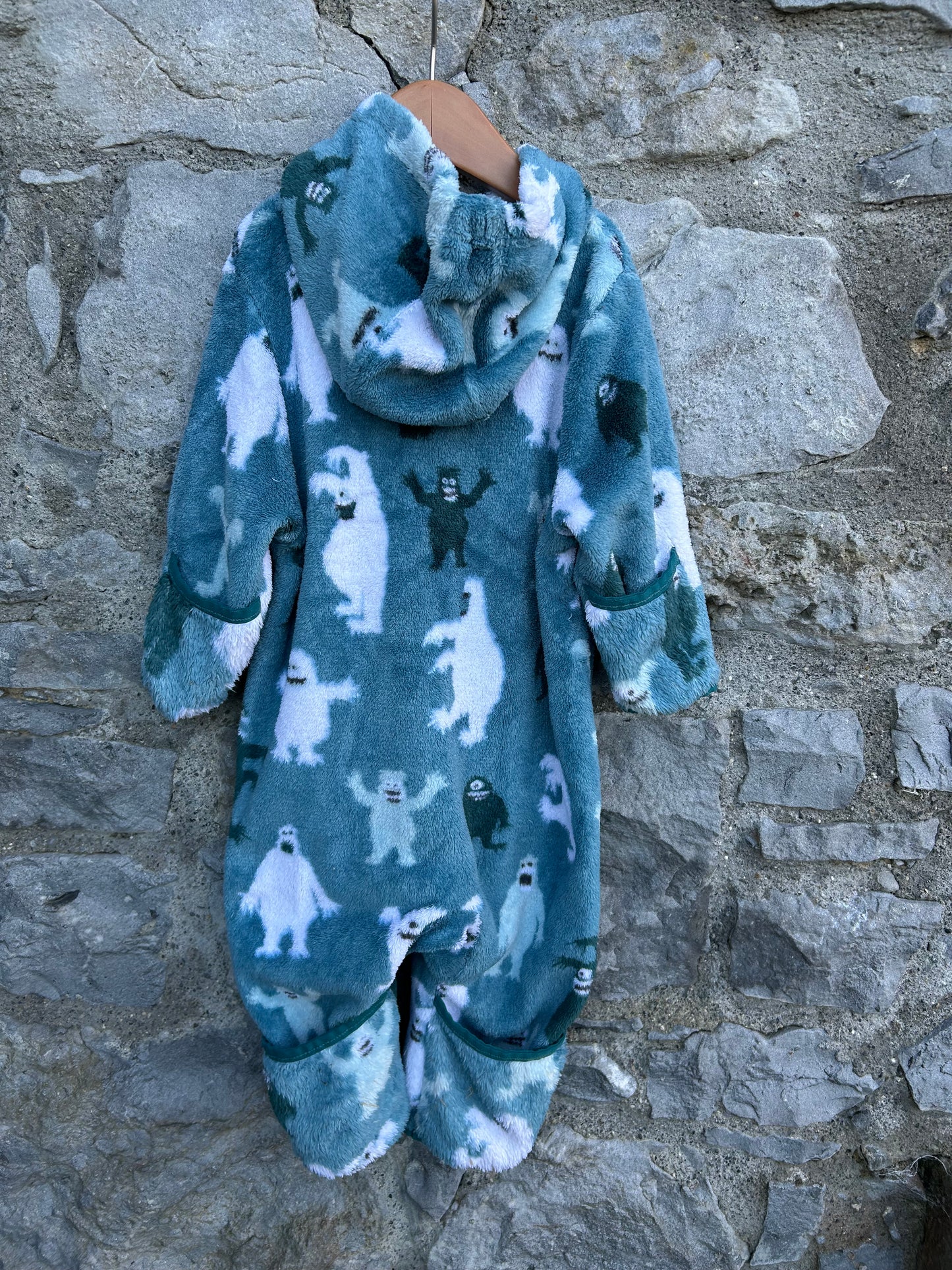Yeti blue fluffy onesie 18-24m (86-92cm)