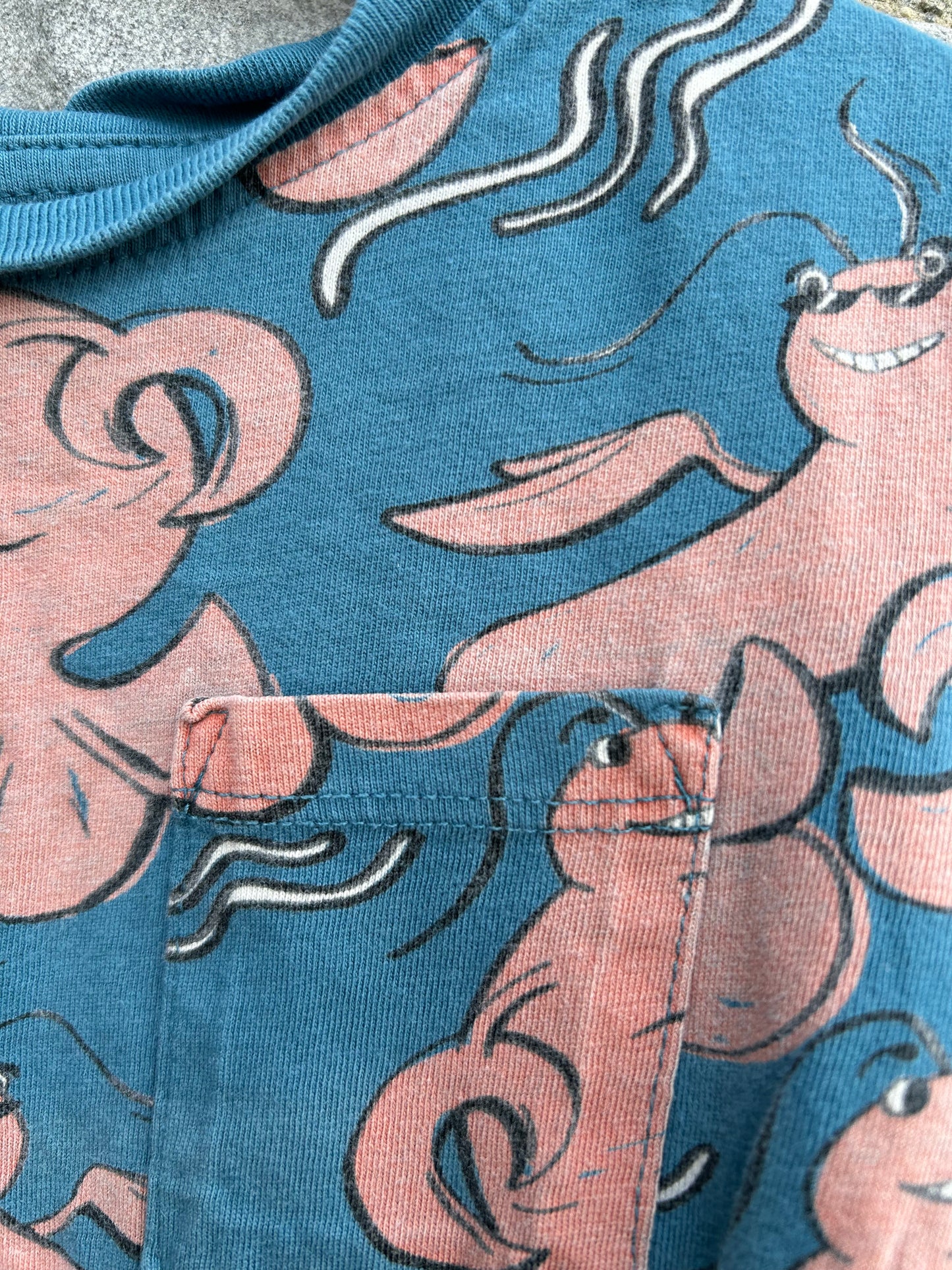 Blue crayfish T-shirt 9-12m (74-80cm)