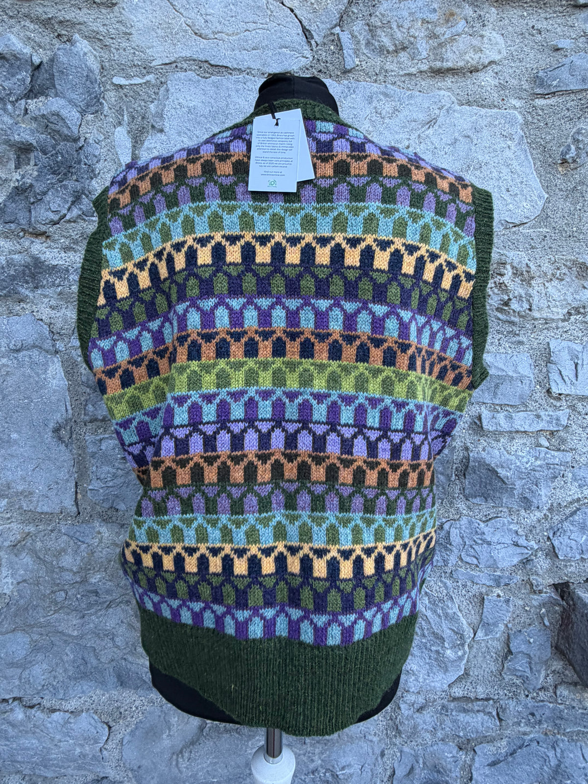 Green geometric sleeveless jumper uk 14