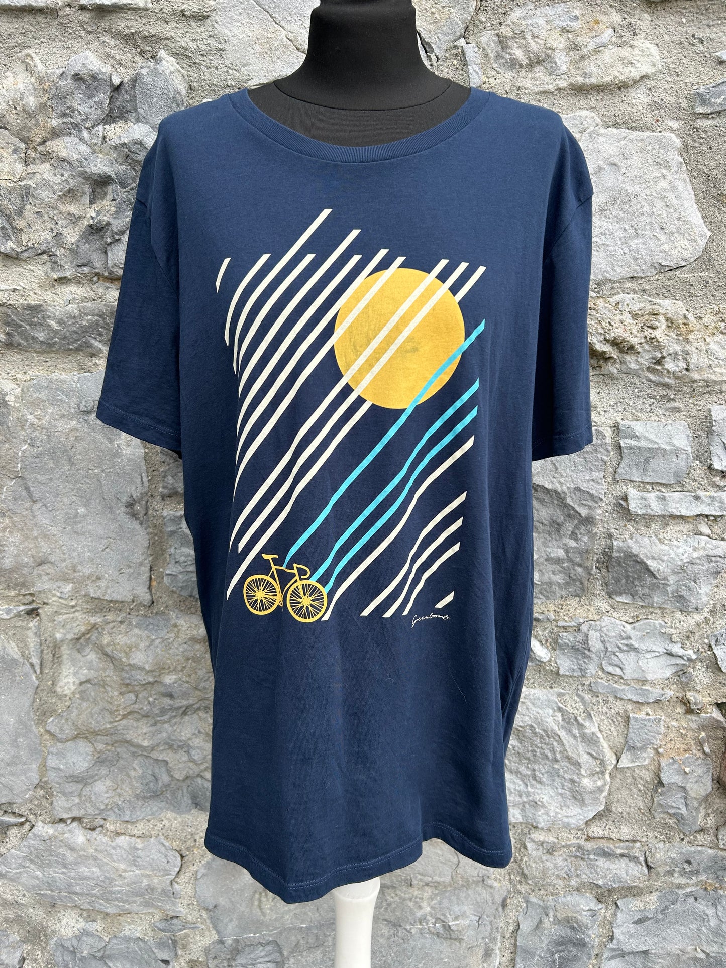 Greenbomb Bike navy T-shirt Large