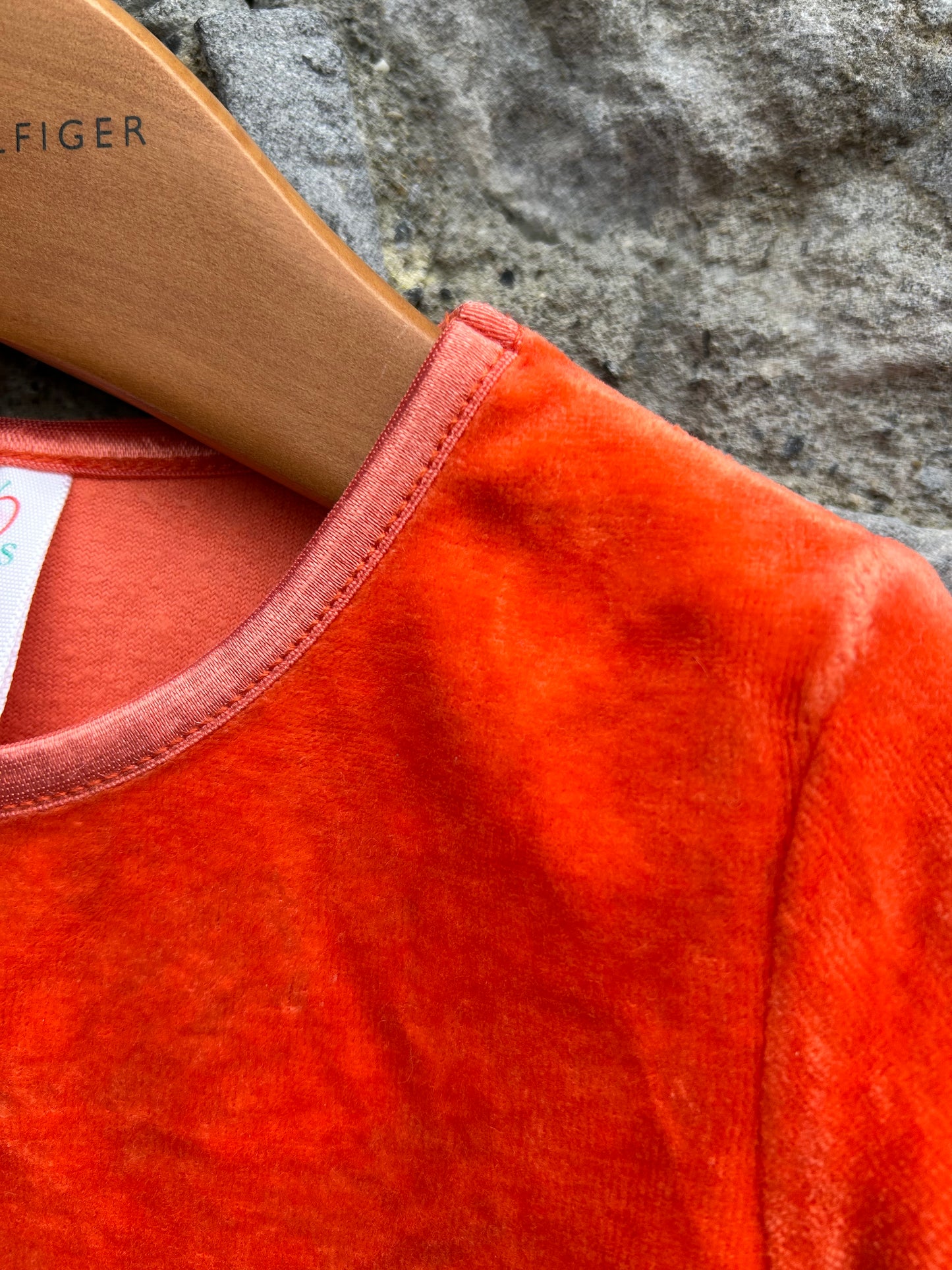 Y2K orange velour dress 6-9m (68-74cm)
