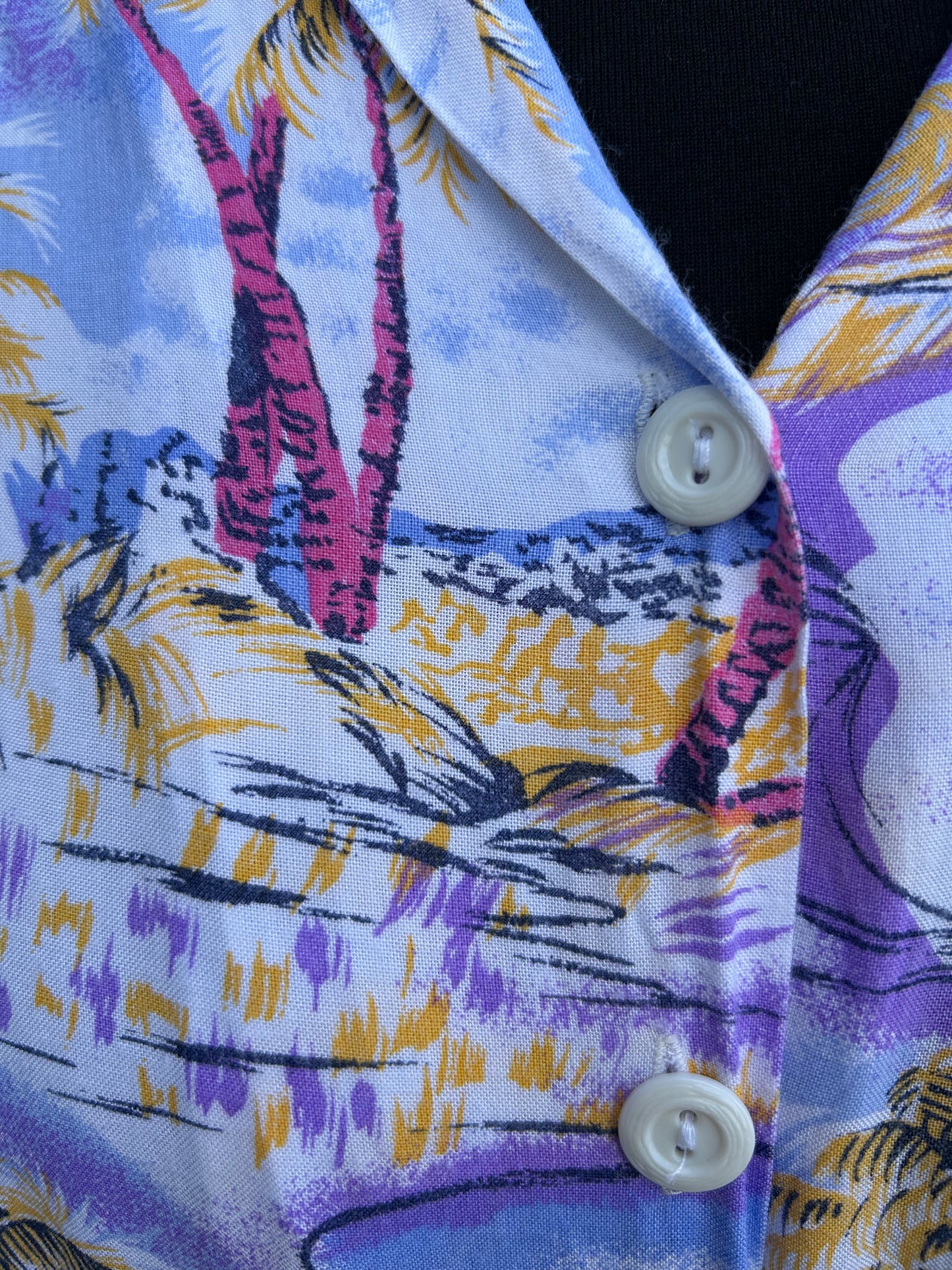 90s purple Hawaiian shirt S/M