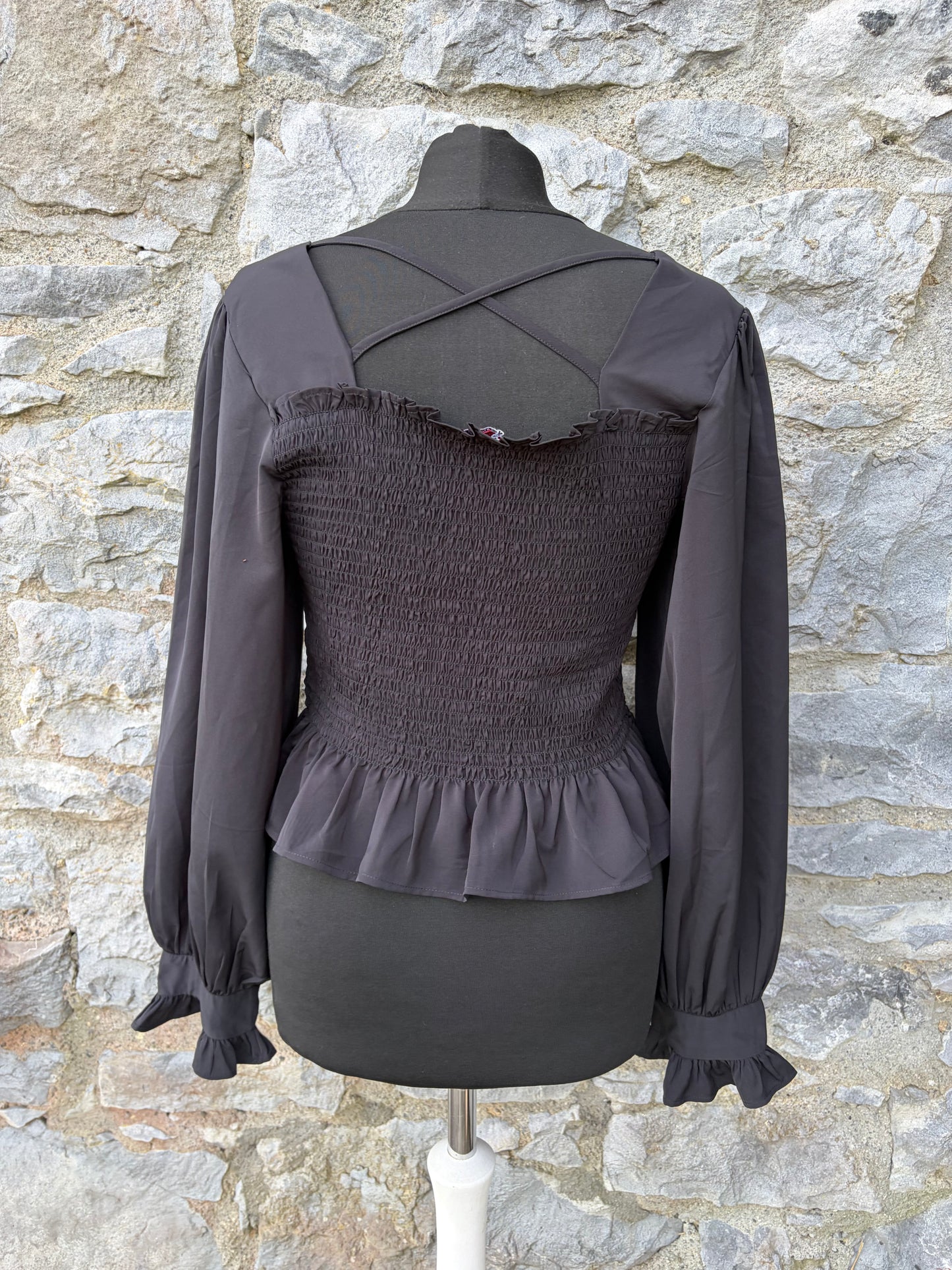 Black shirred top uk 10
