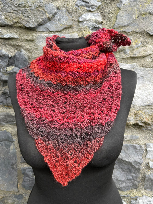 Red crochet scarf