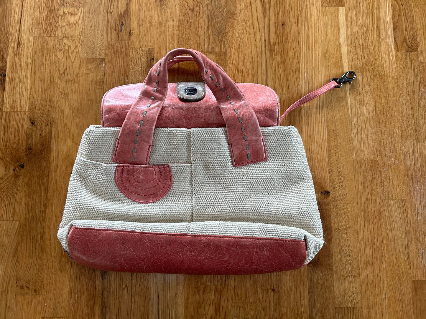 Pink&beige circle handbag