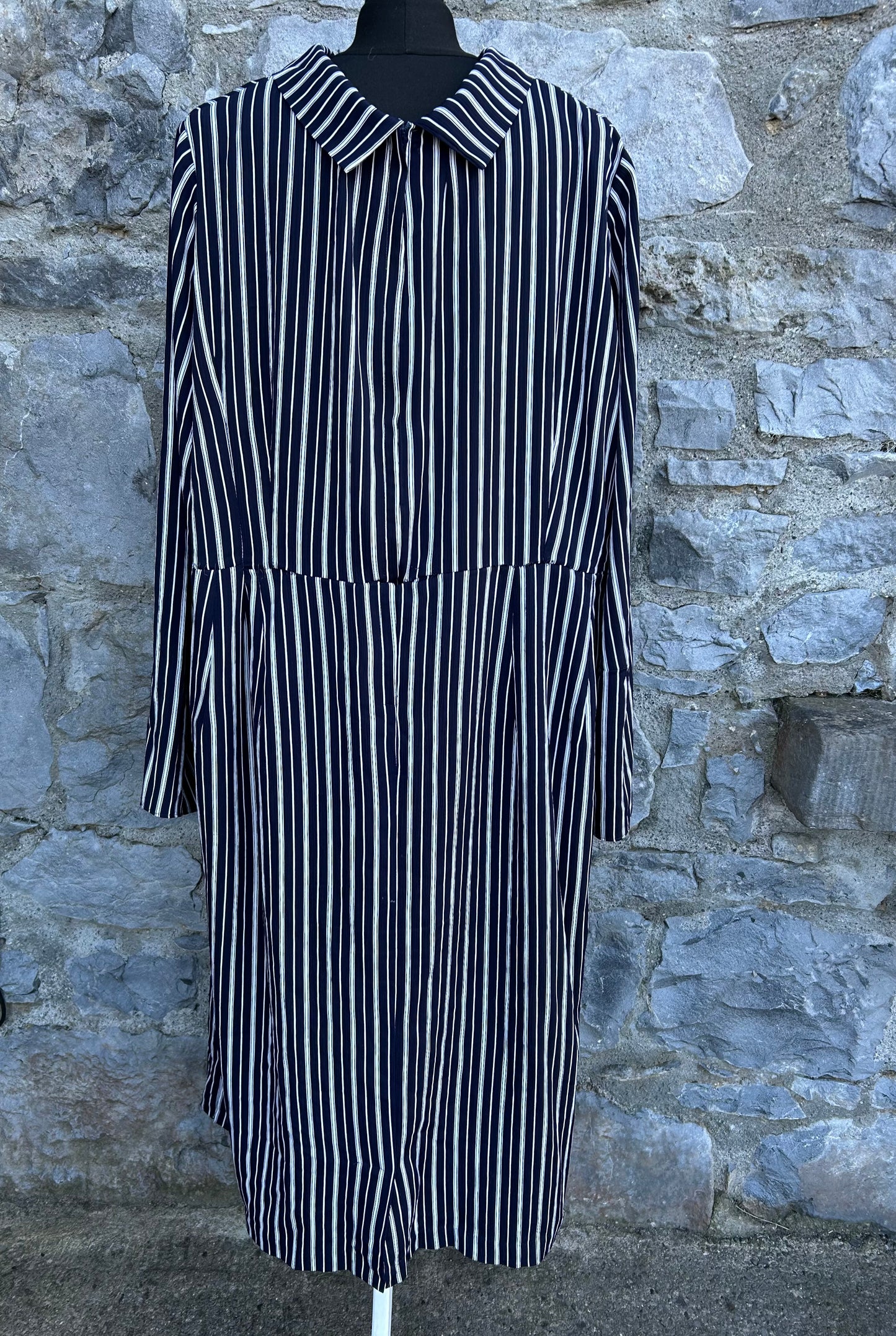 80s Black&white stripy dress uk 16-18