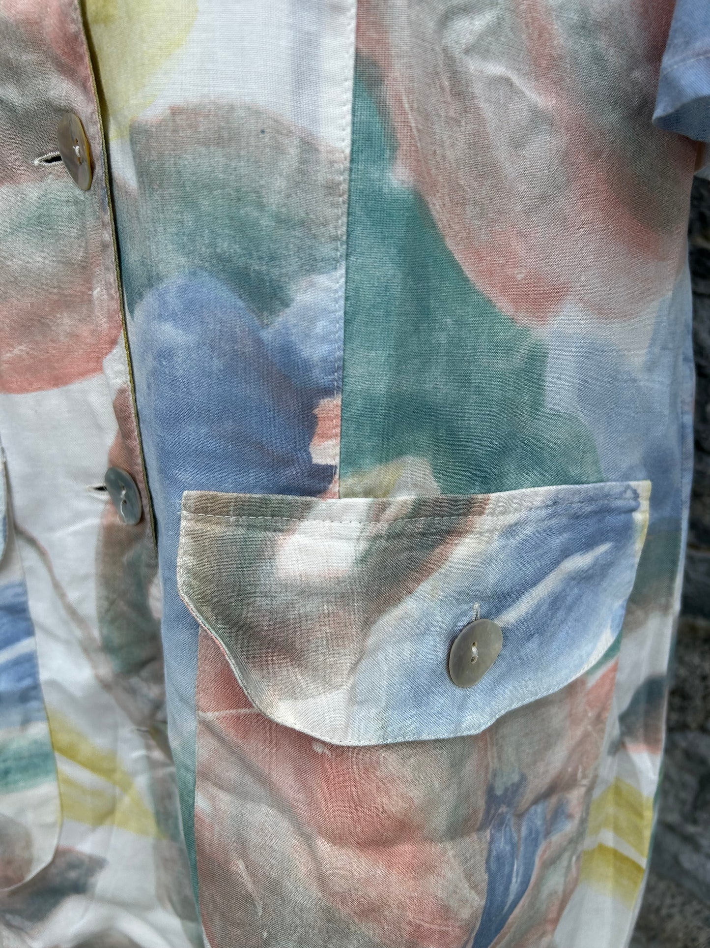 80s pastel floral top uk 12-14