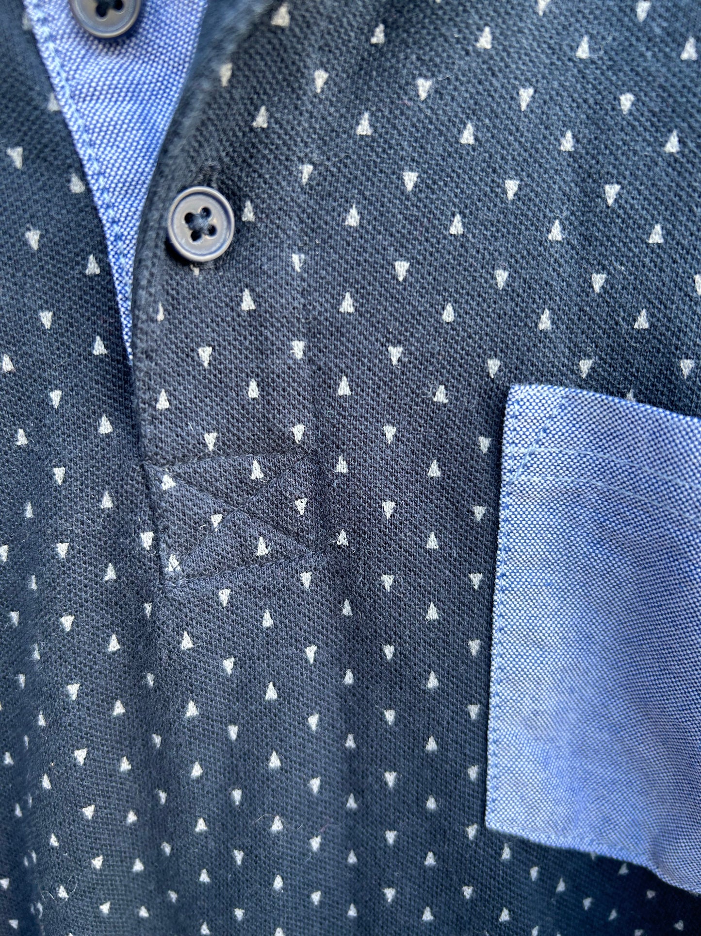 Spotty navy polo top 6-7y (116-122cm)