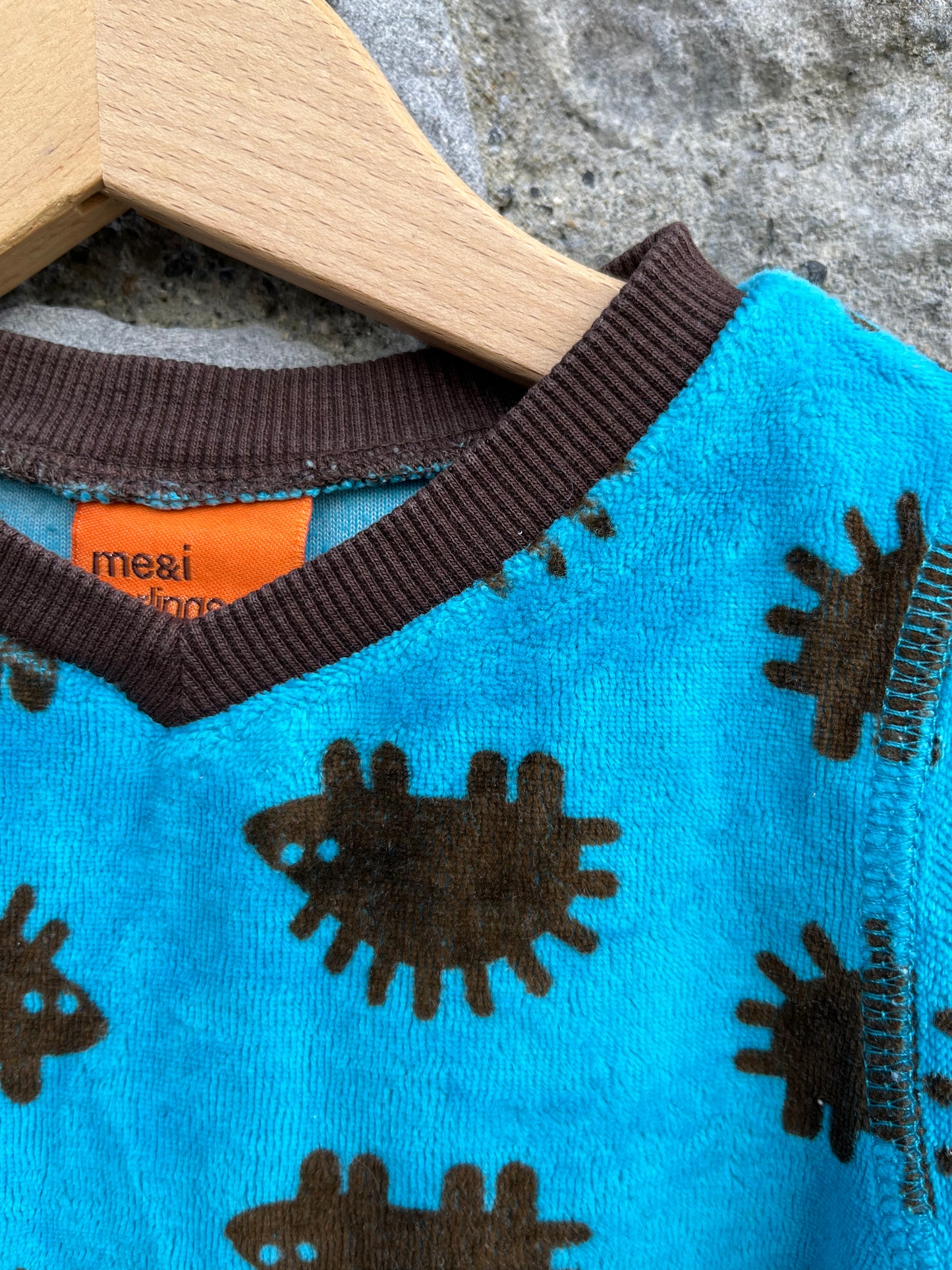 Hedgehog blue velour top 18m (86cm)