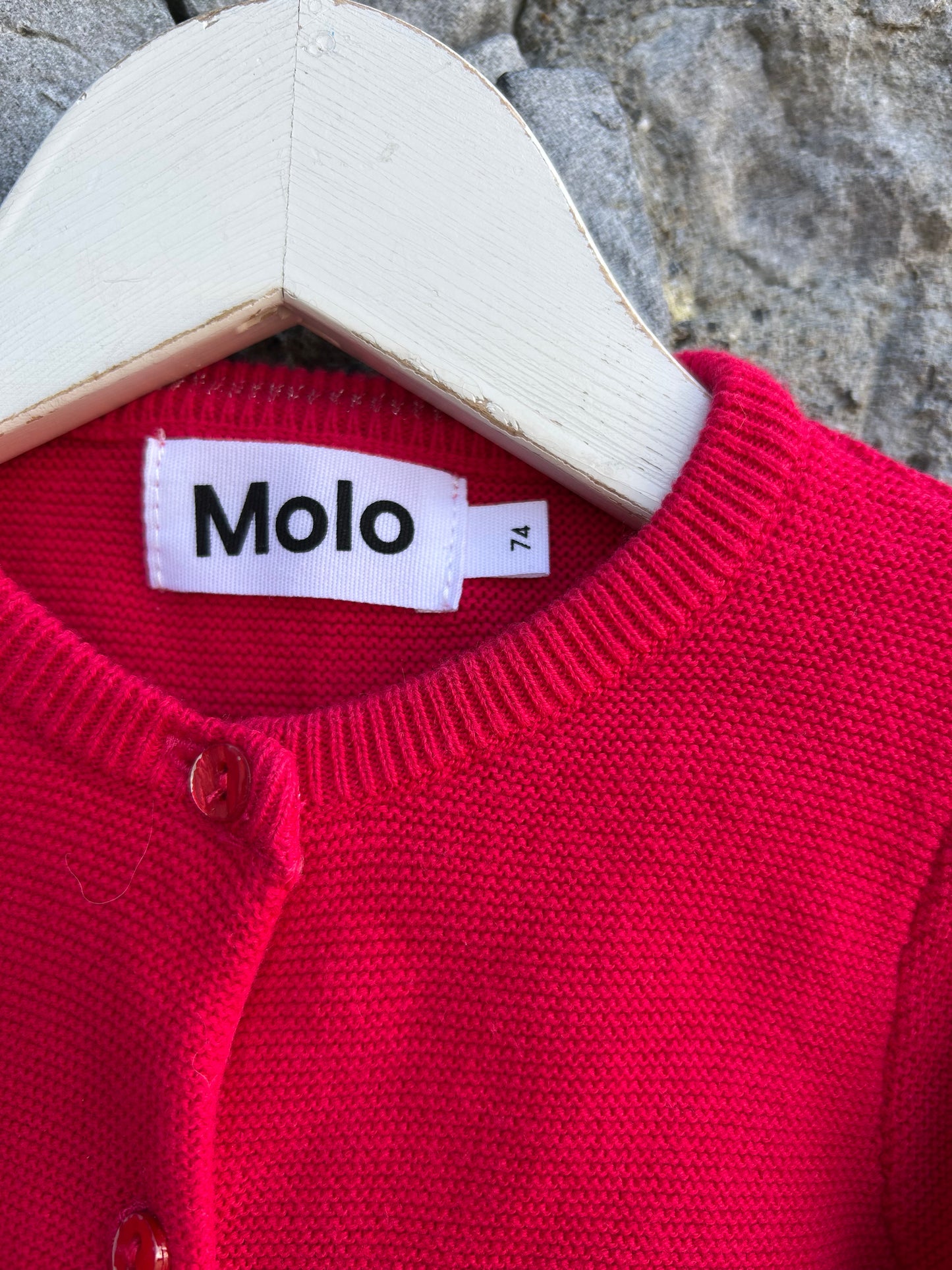 Red cardigan 9m (74cm)