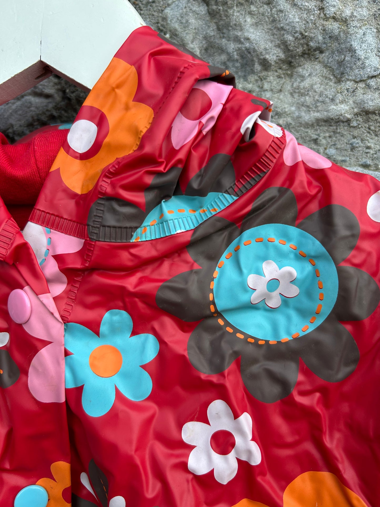 Floral red raincoat 18-24m (86-92cm)