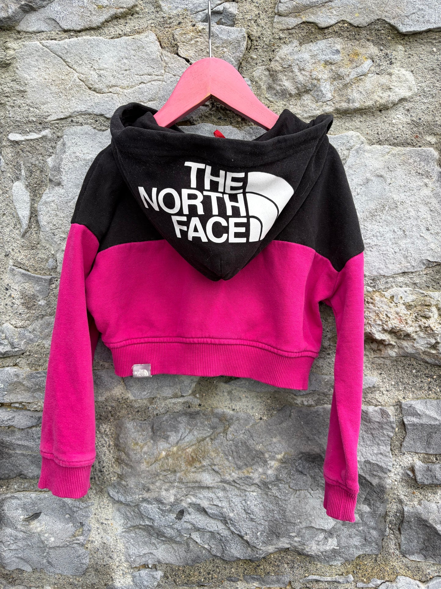Pink&black cropped hoodie 6y (116cm)