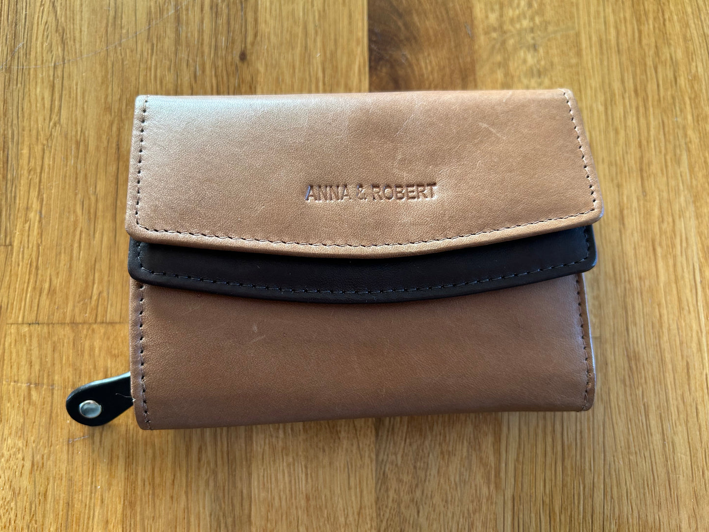 Brown & inside colourful wallet