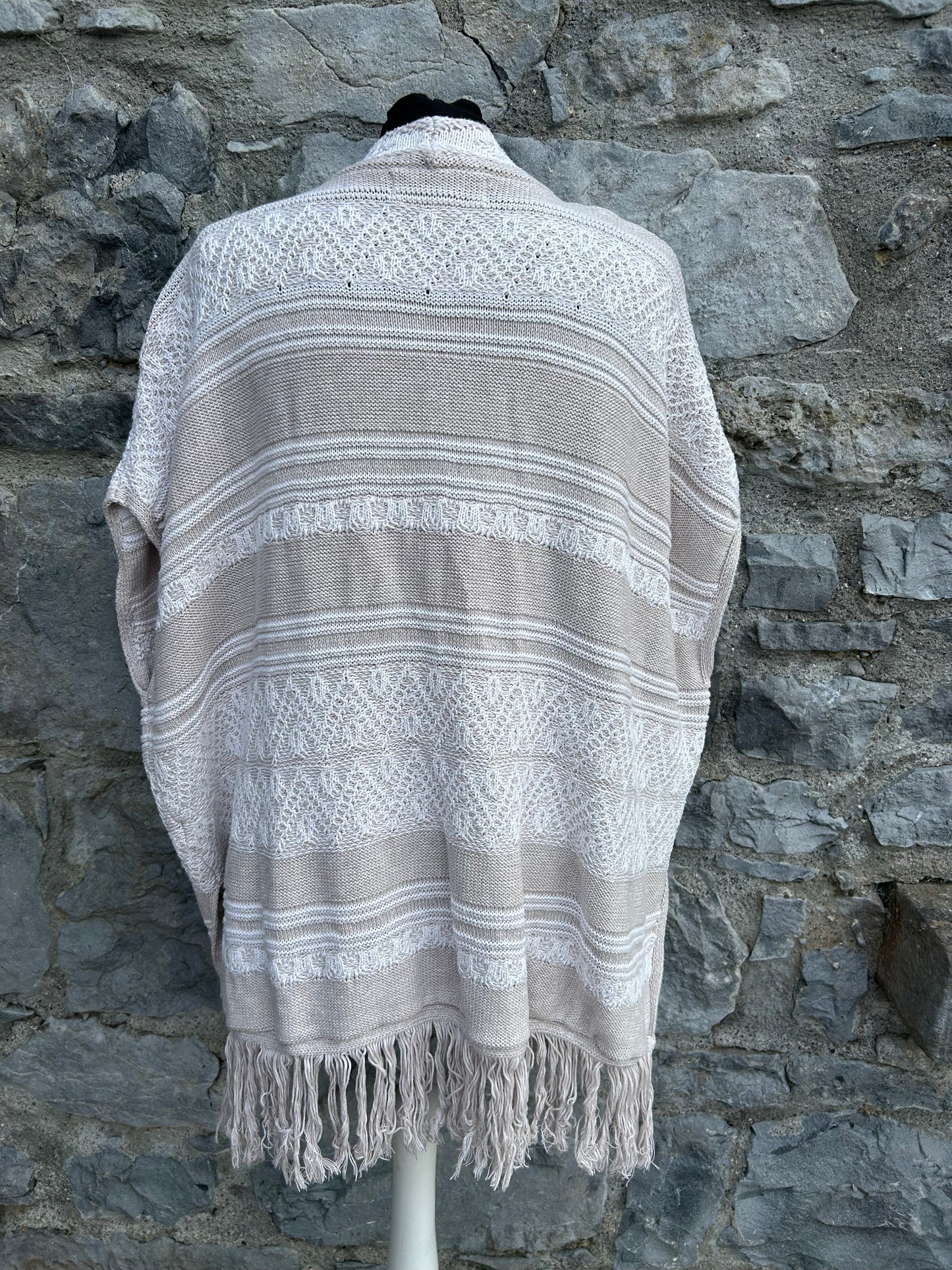 Beige tassel cardigan uk 12-14
