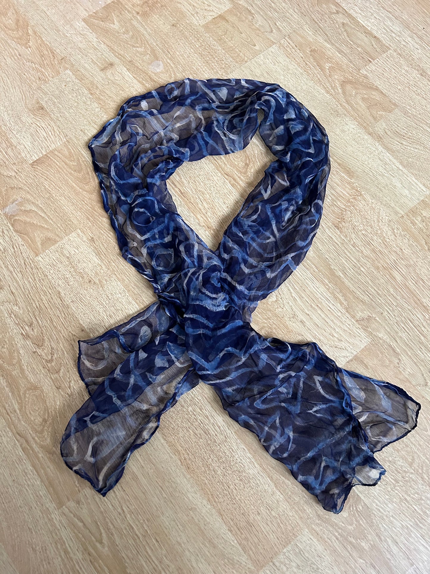 Sheer blue scarf